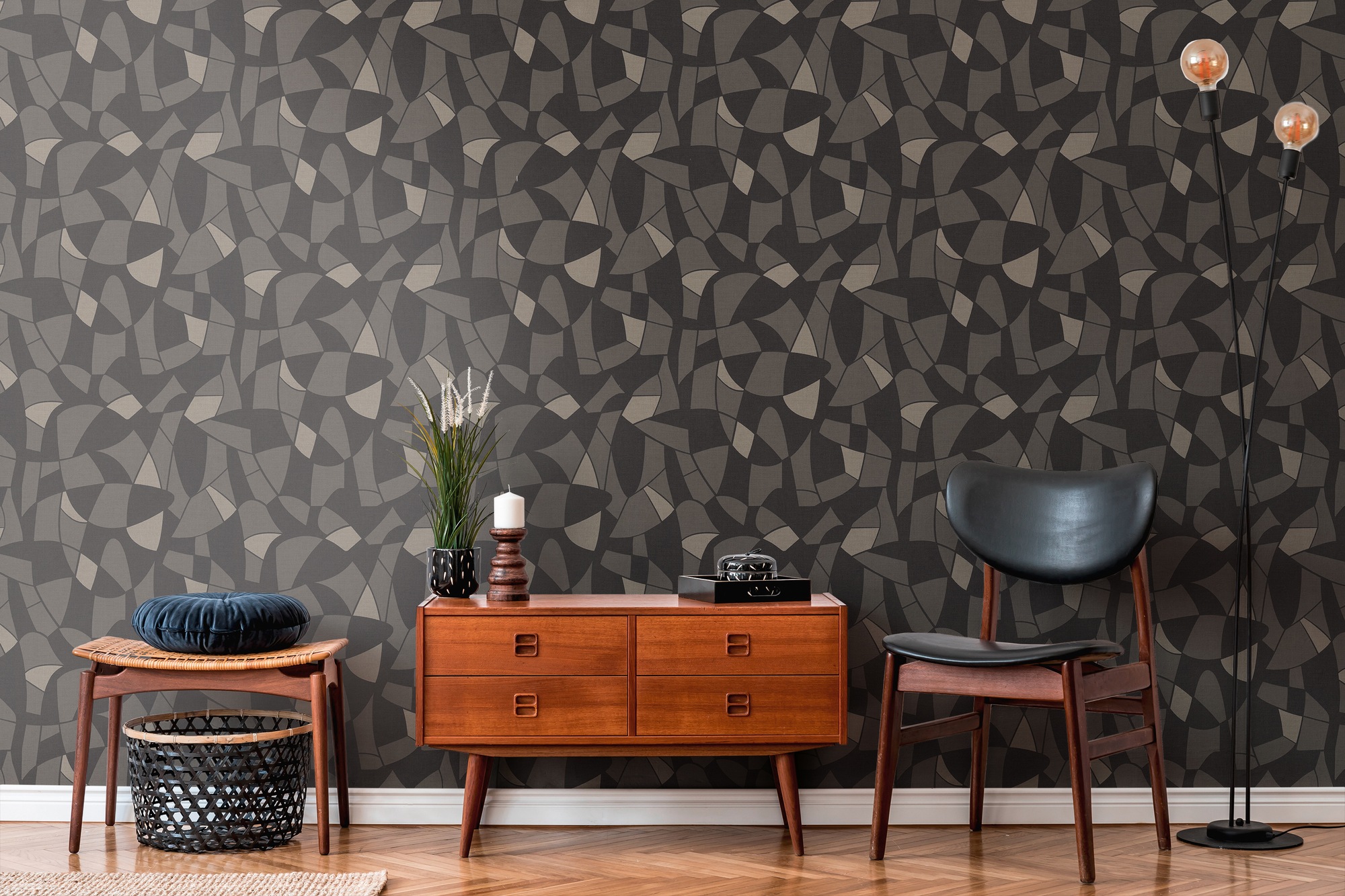 A.S. Création Vliestapete »Antigua Tapete mit Formen«, matt-gemustert-neutral, Grafiktapete Retrotapete Tapeten Wohnzimmer Schlafzimmer Küche Design