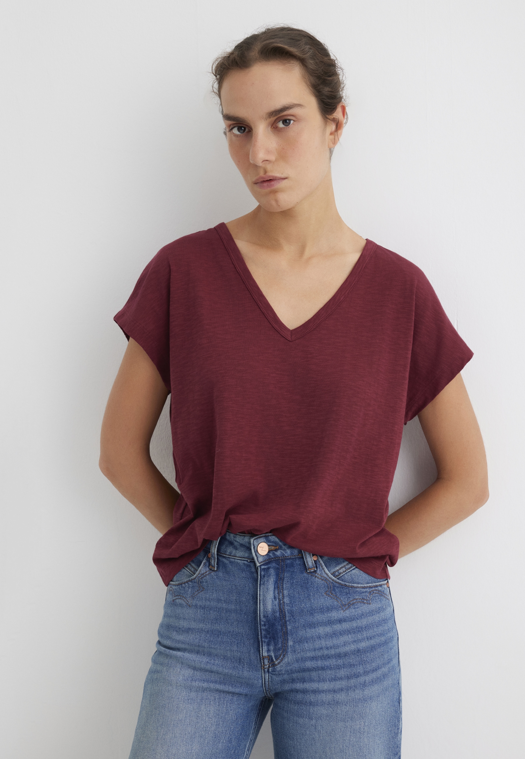 Mavi T-Shirt »SHORT SLEEVE BASIC«, T-Shirt V-Neck