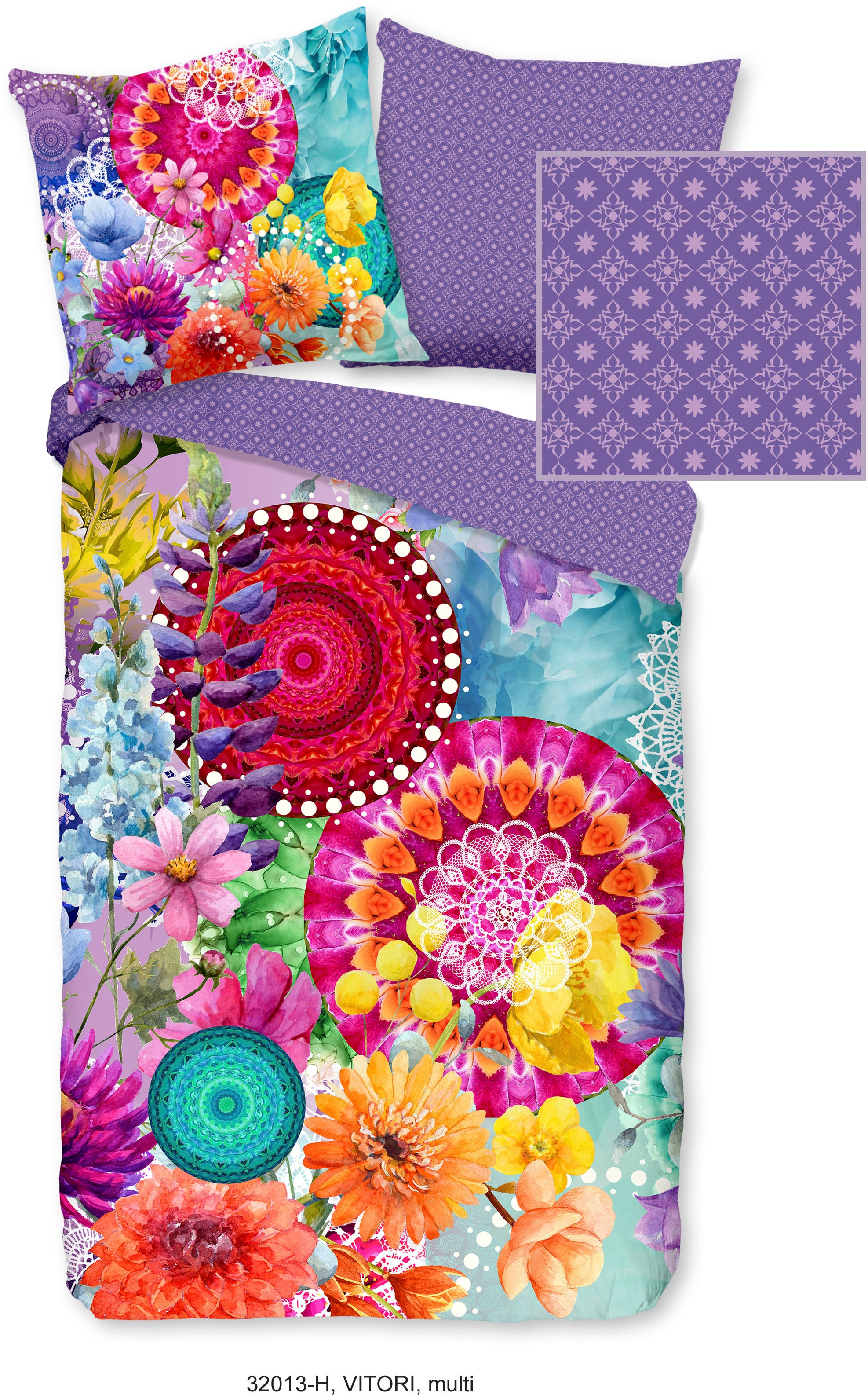 hip Wendebettwäsche "Vitori" 2 Stk. Mako-Satin, 135x200, Reißverschluss, We günstig online kaufen