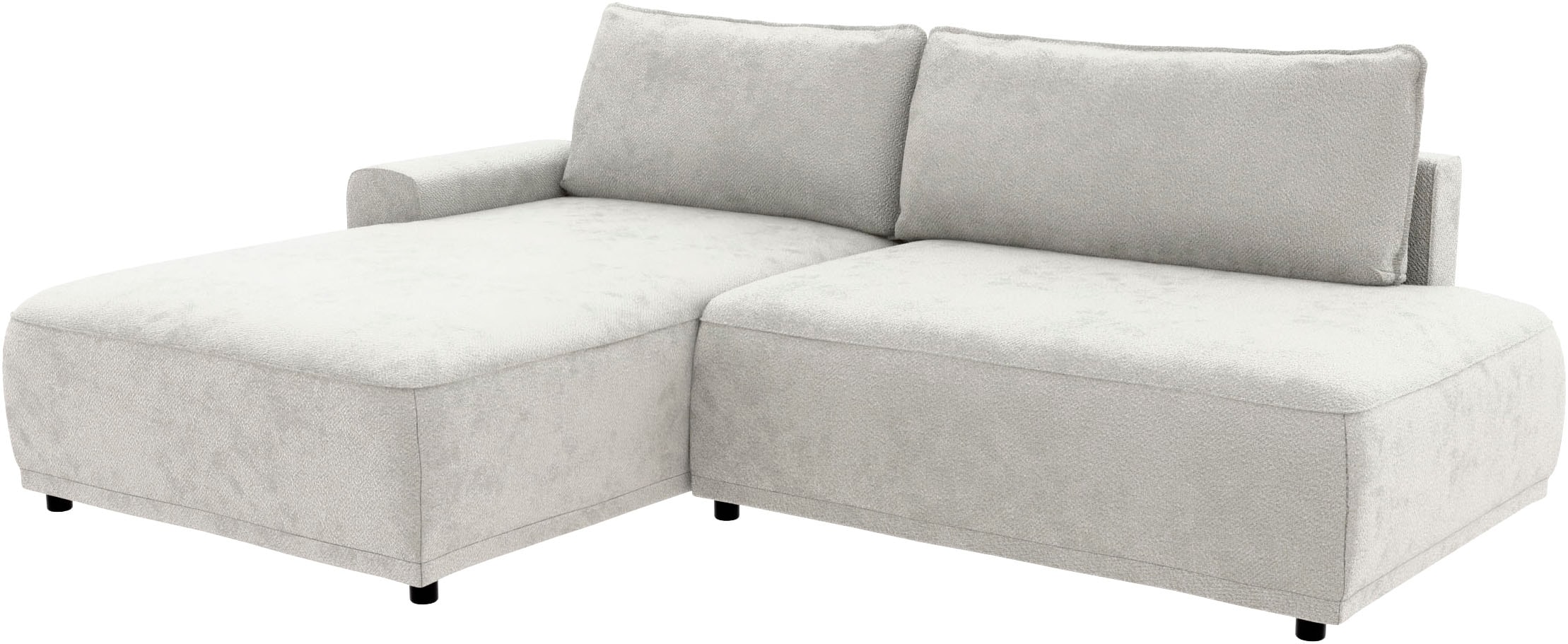 TRENDMANUFAKTUR Ecksofa »Fordon II, Schlafsofa mit Bettkasten, Couch in L-Form, Breite 250 cm«, in Struktur fein LEO, haustierfreundlich, wollweiß, Armlehne links
