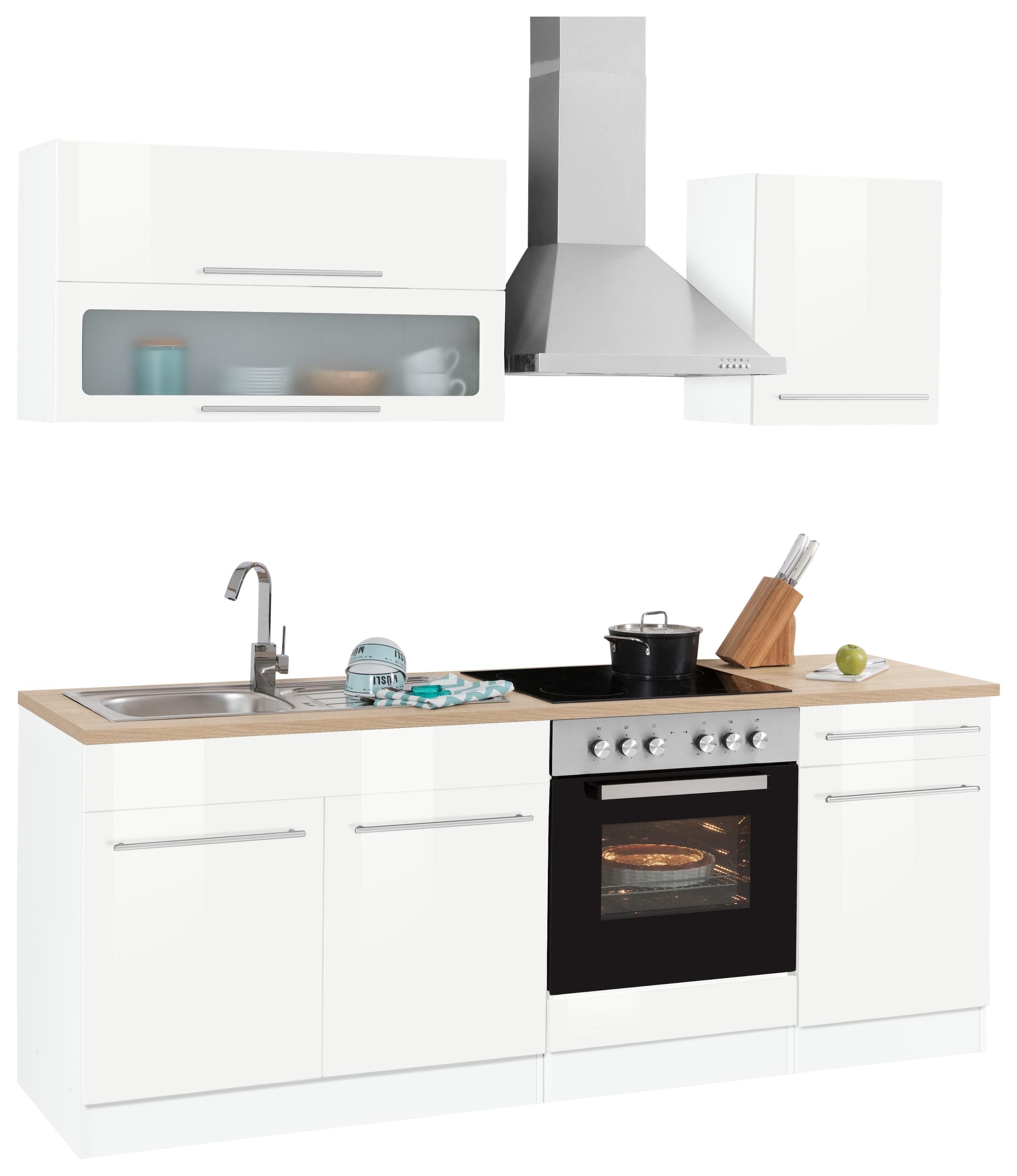 KOCHSTATION Küchenzeile »KS-Eton«, mit E-Geräten, Breite 210 cm