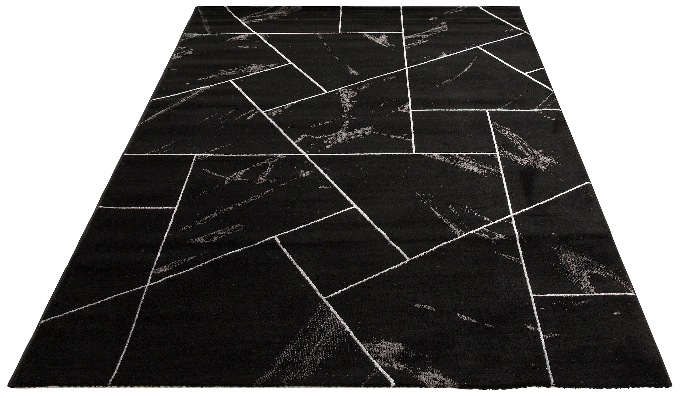 Leonique Teppich "Lerina", rechteckig, Marmor-Design, geometrisches Muster, Hoch-Tief-Effekt, Kurzflor