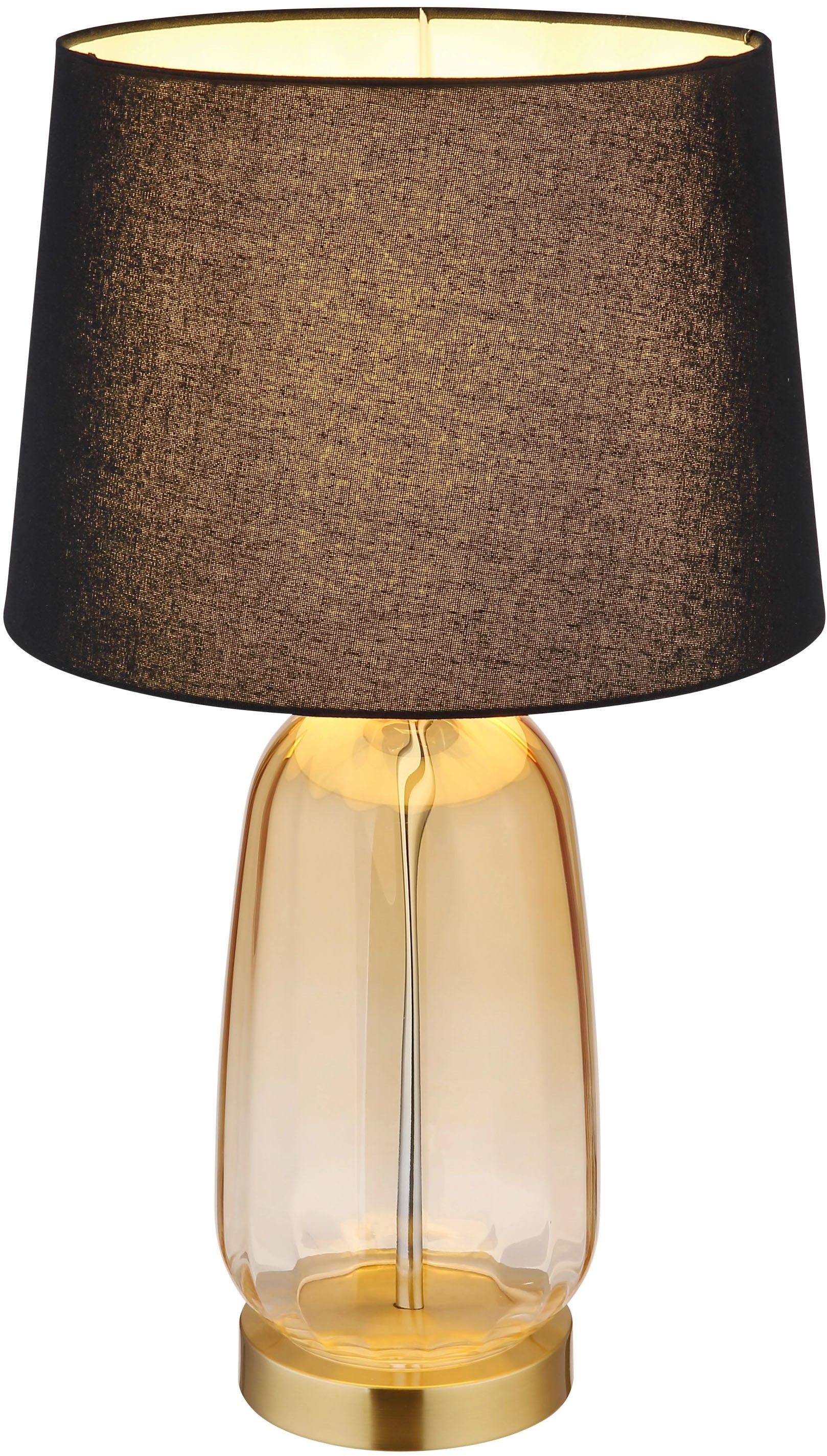 GLOBO LIGHTING Tischleuchte »CLASSY«, Leuchtmittel E27 | ohne Leuchtmittel, Design Tischlampe, Wohnzimmer, Schlafzimmer, Flur, Textilschirm