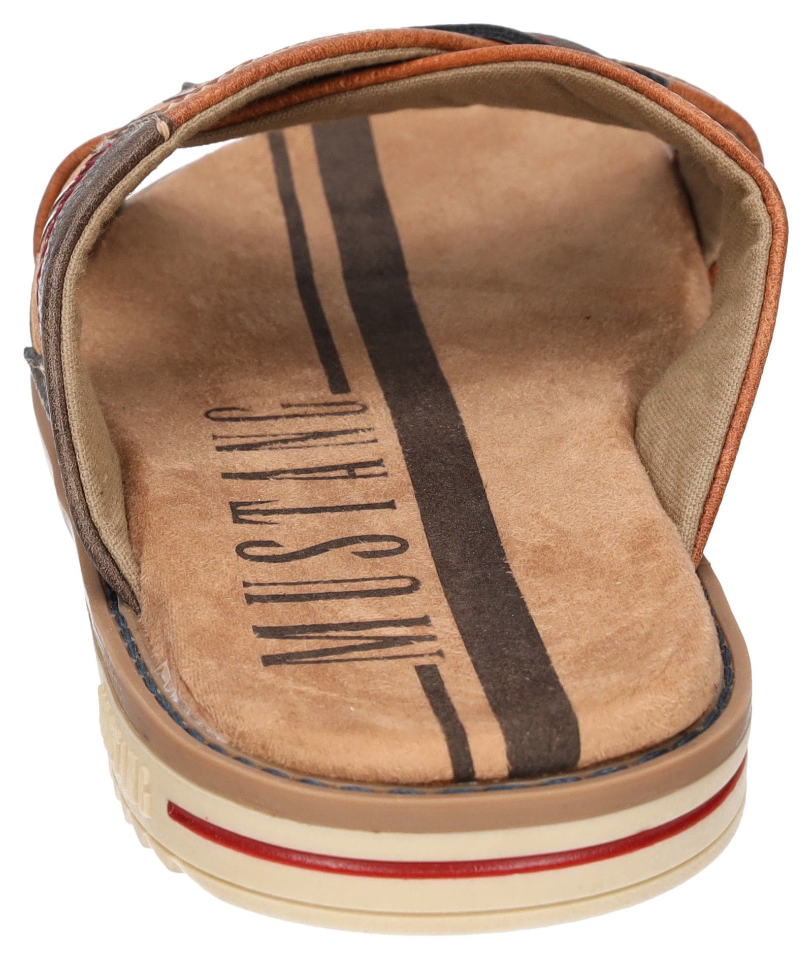 Mustang Shoes Pantolette, Sommerschuh, Schlappen, Poolslides, mit auffälligem Logoschriftzug