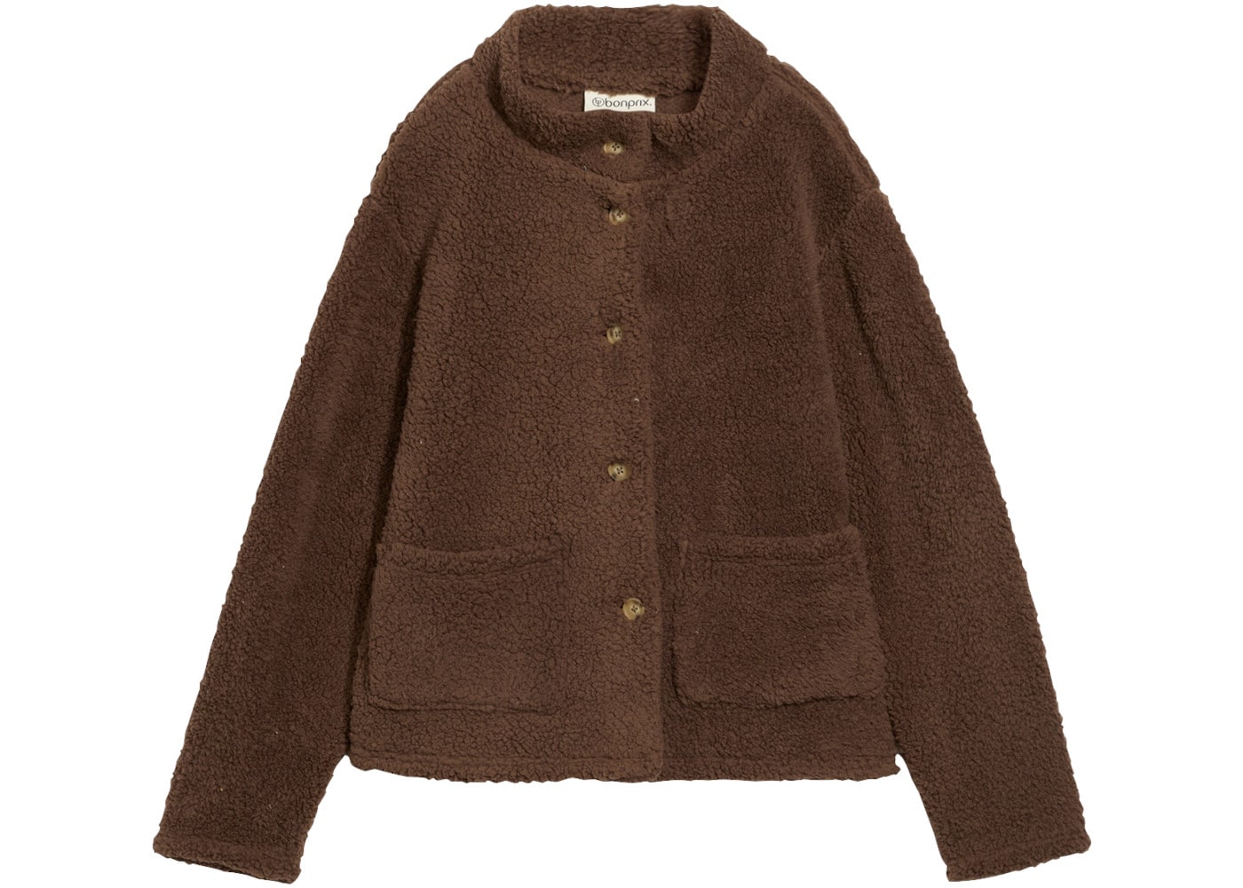 bonprix Fleecejacke in Teddy-Optik, Oversize-Passform, aus Polyester, im Casual-Stil
