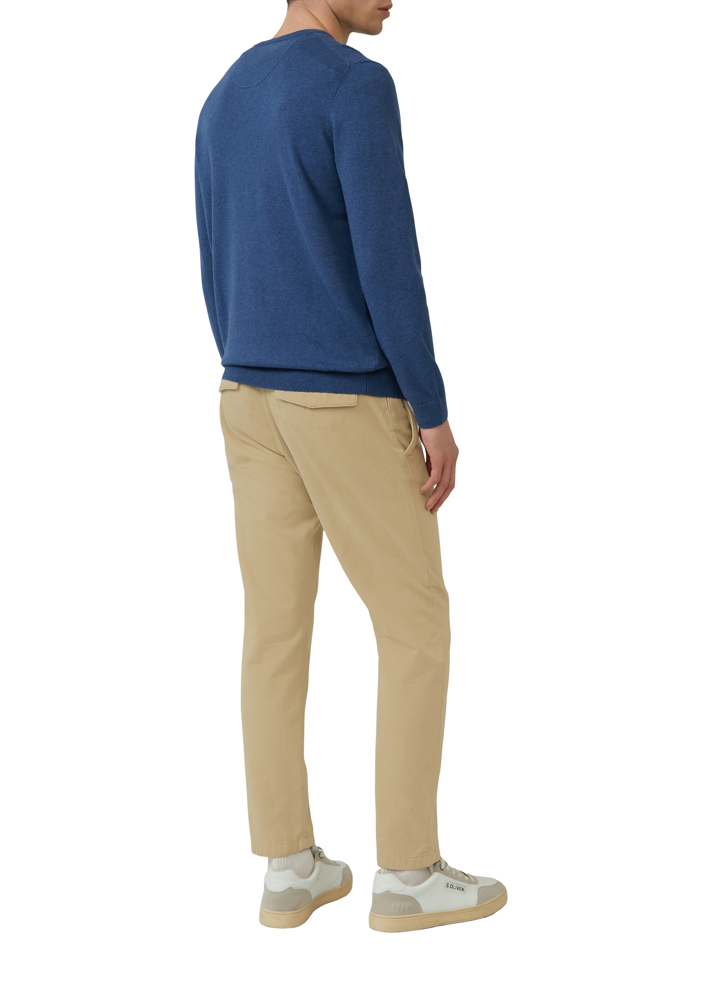 s.Oliver Strickpullover, in melierter Optik mit Logo-Stickerei