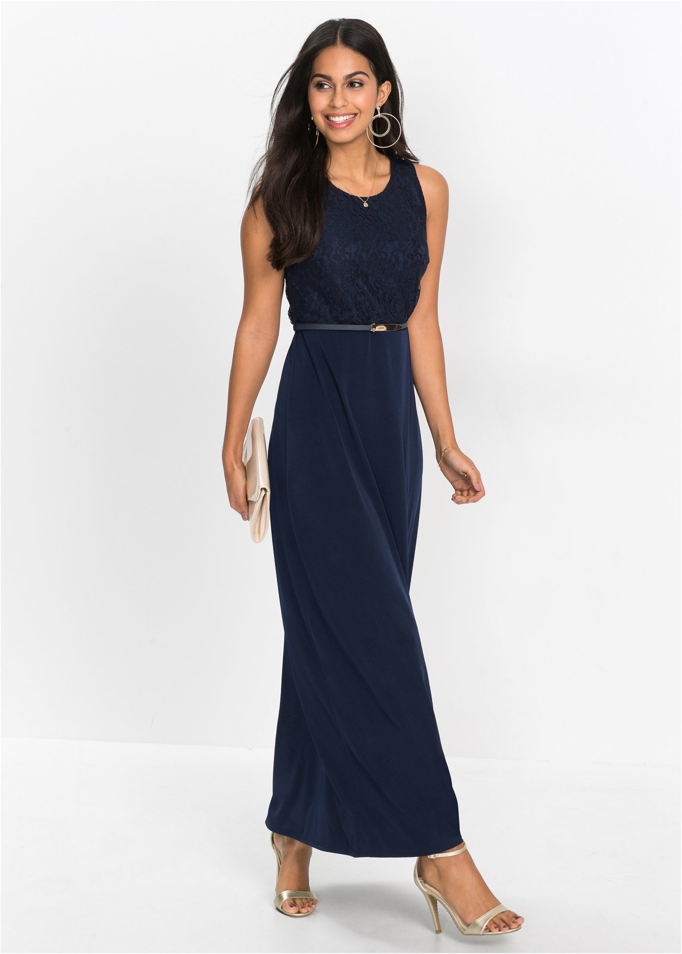 bonprix 2-in-1-Kleid "Abend-Maxikleid mit Gürtel (2-tlg.Set)" Set, 2, Abend günstig online kaufen