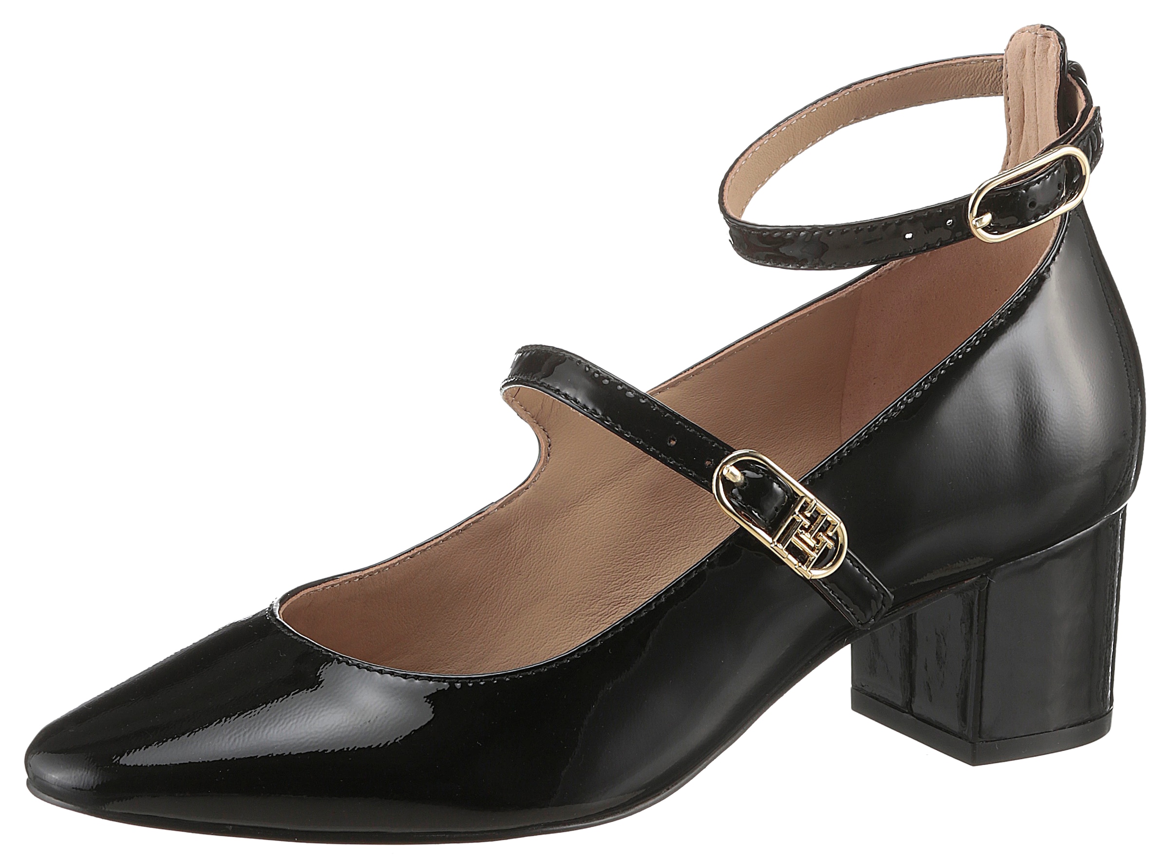 Spangenpumps »PUMP DOUBLE STRAP PATENT LEATHER«, Blockabsatz, Abendschuh, Partyschuh,...