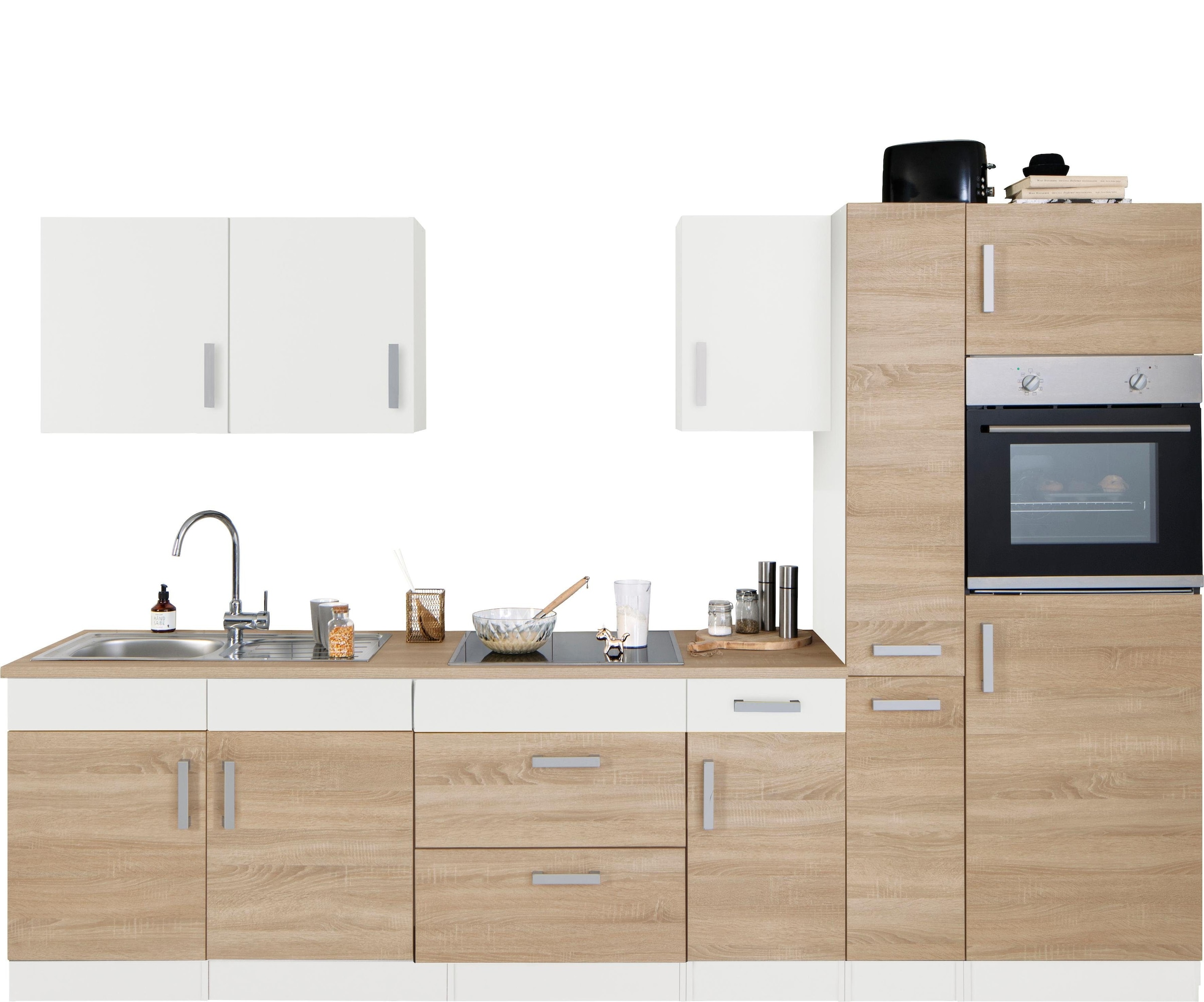 HELD MÖBEL Küchenzeile »Gera«, mit E-Geräten, Breite 300 cm