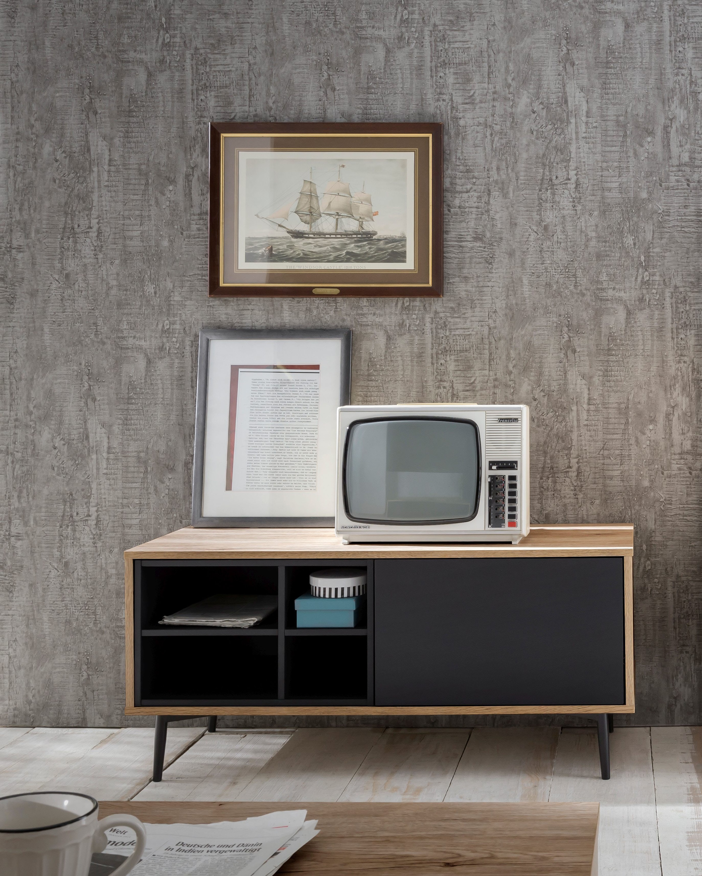 SIT Lowboard "Kommode MAILBOX – Scandi‑Lowboard MDF mit Dekorfolie & Metall günstig online kaufen