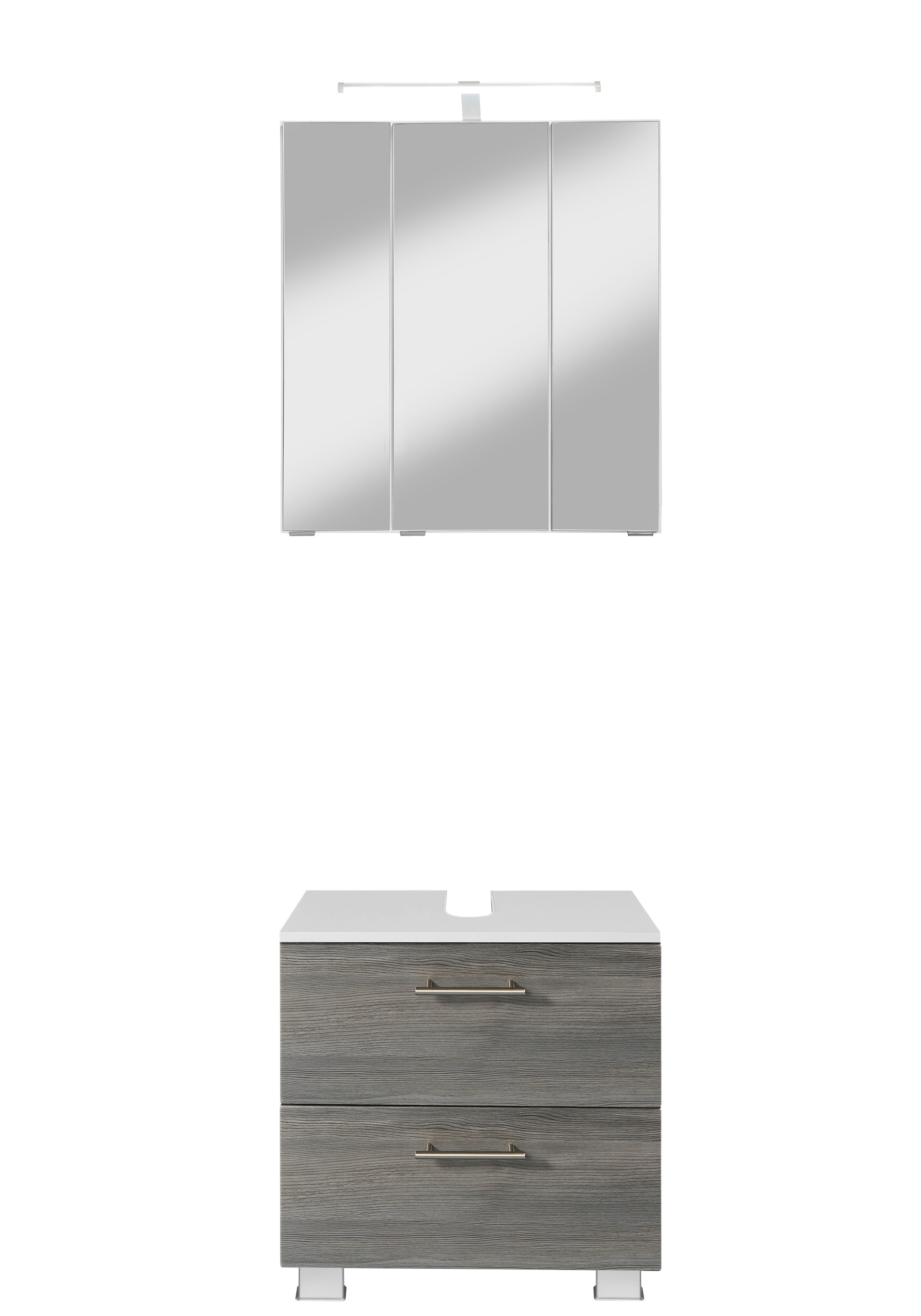 welltime ""Trento", Badezimmer-Set, Waschbeckenunterschrank, Spiegelschrank" 2 Stk. tlg.