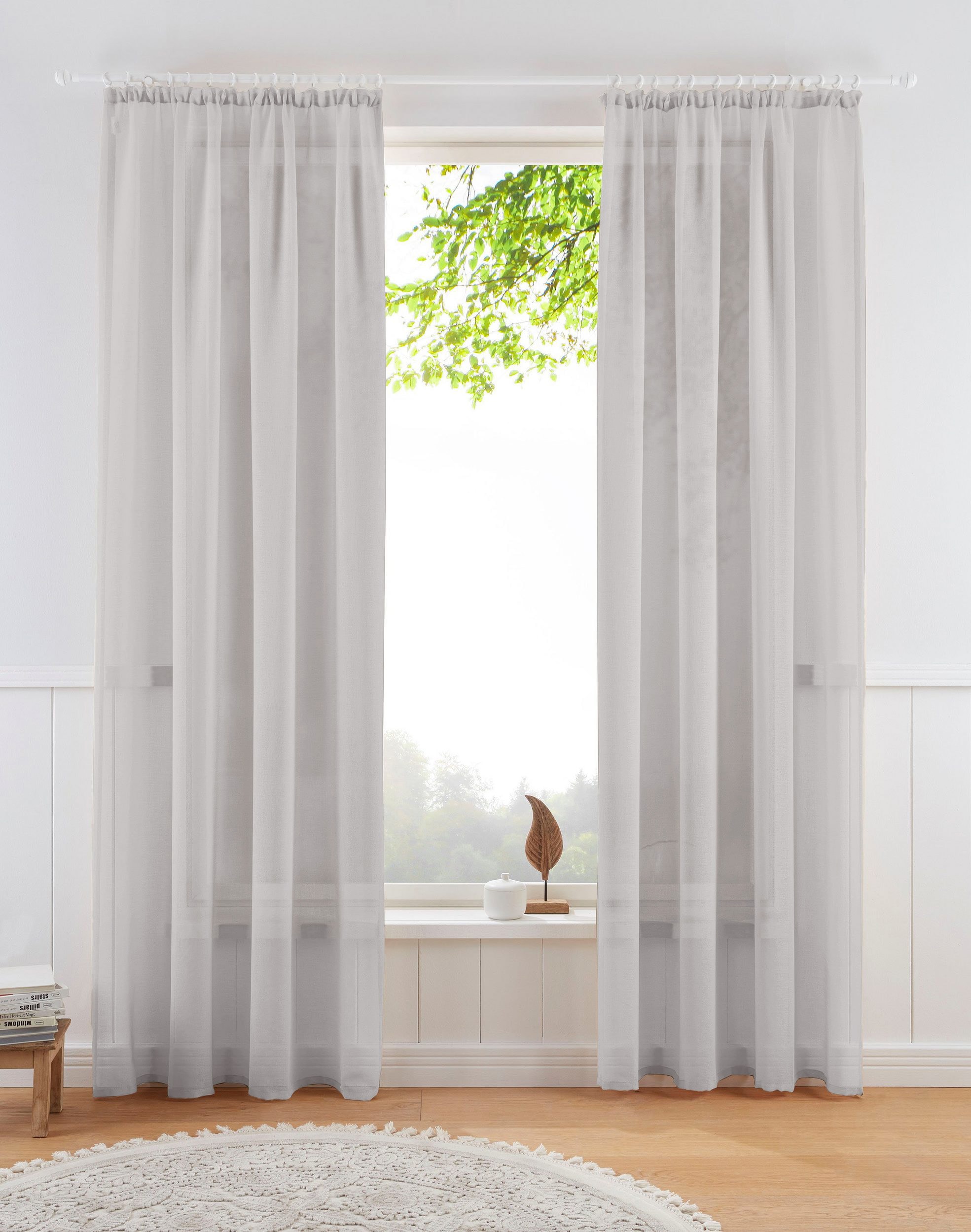 OTTO home Gardine "TENDER" Kräuselband 1 Stk. tlg. Leinen Optik mit Struktur, monochrom, Bestseller