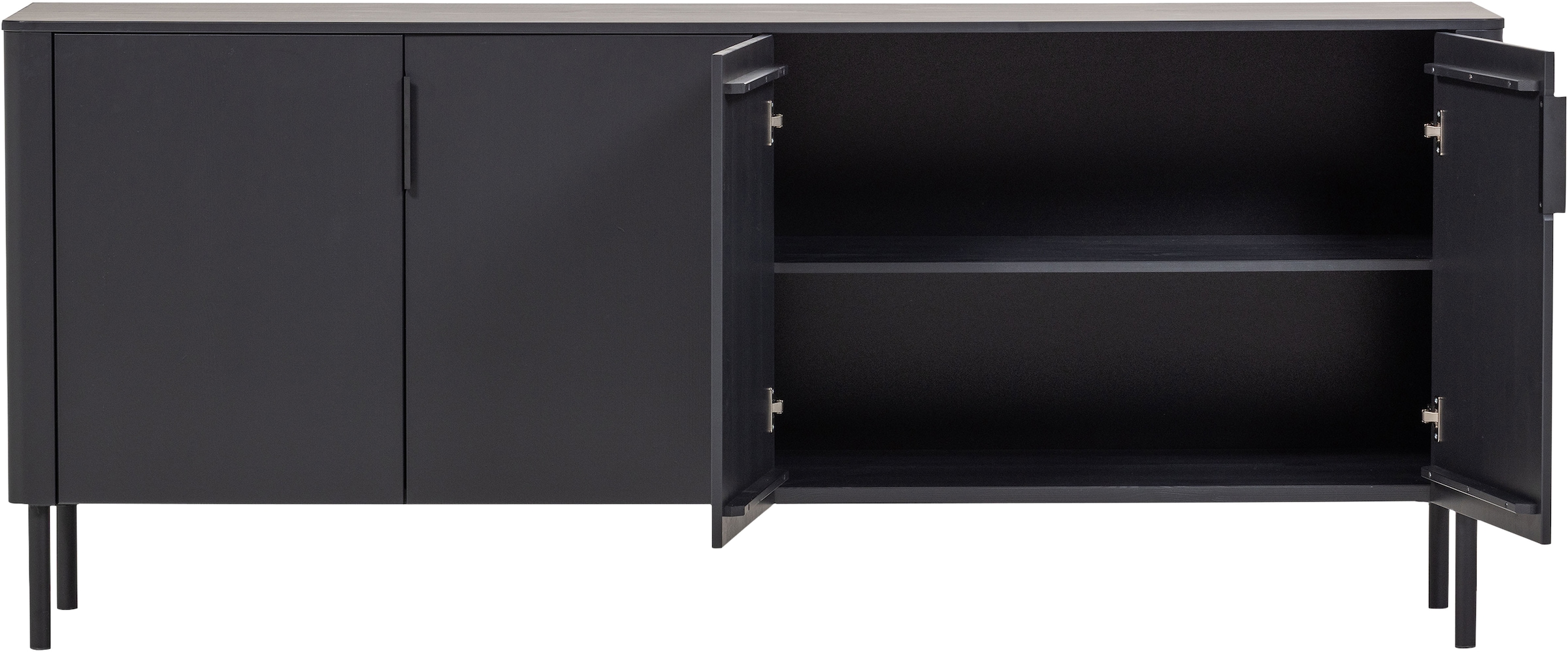 WOOOD Sideboard »Gunnar mit FSC®-Mix Massivkiefer subtile Griffmulden 201 x 44 x 85 cm« Tragkraft 20 kg pro Einlegeboden, einfach zu montieren, mit Schutzlack