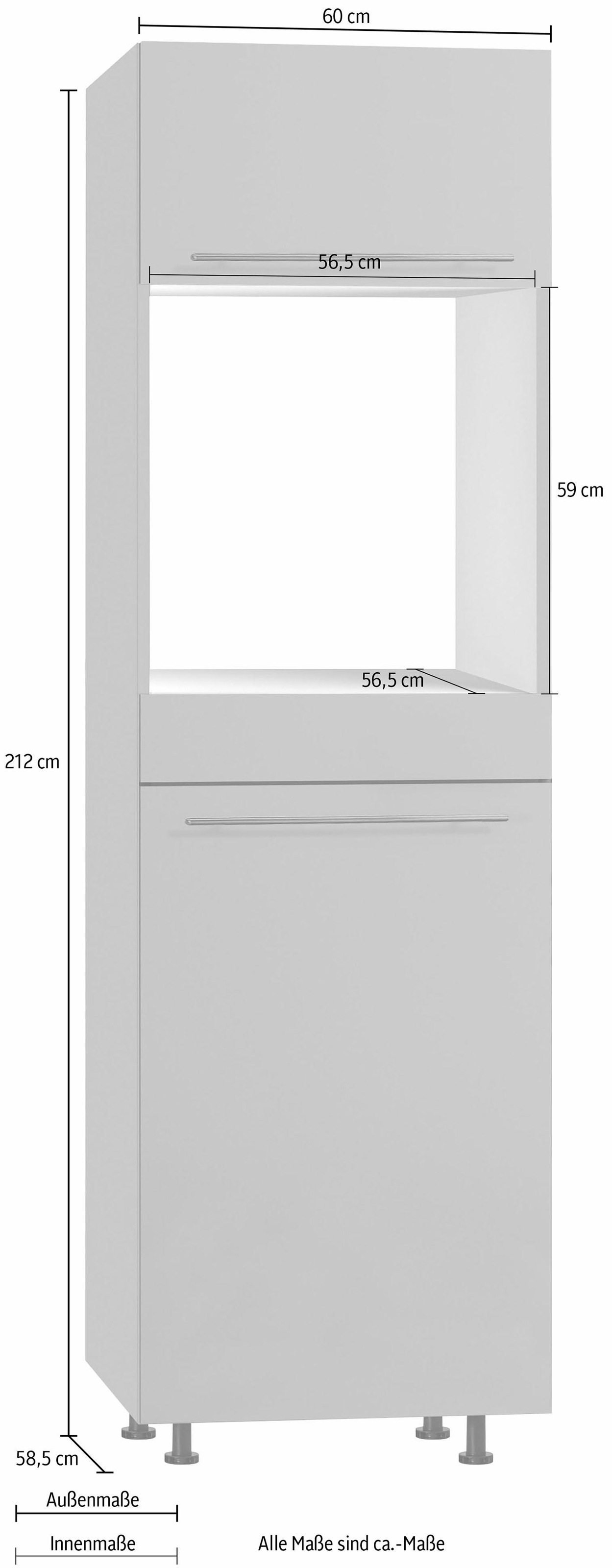 OPTIFIT Backofen/Kühlumbauschrank »Bern«, 60 cm breit, 212 cm hoch, mit höhenverstellbaren Stellfüßen