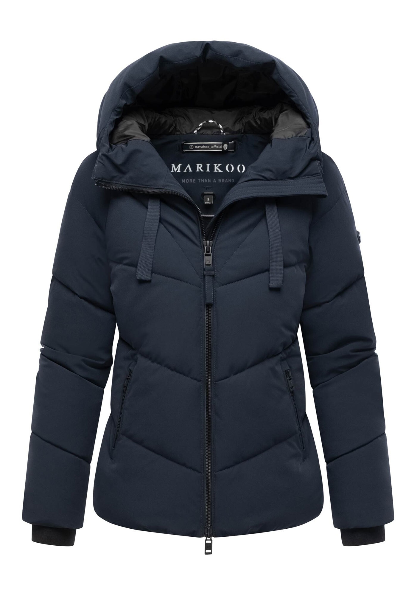 Marikoo Winterjacke »Kwamee«, Schräg gesteppte Winterjacke mit fester Kapuze