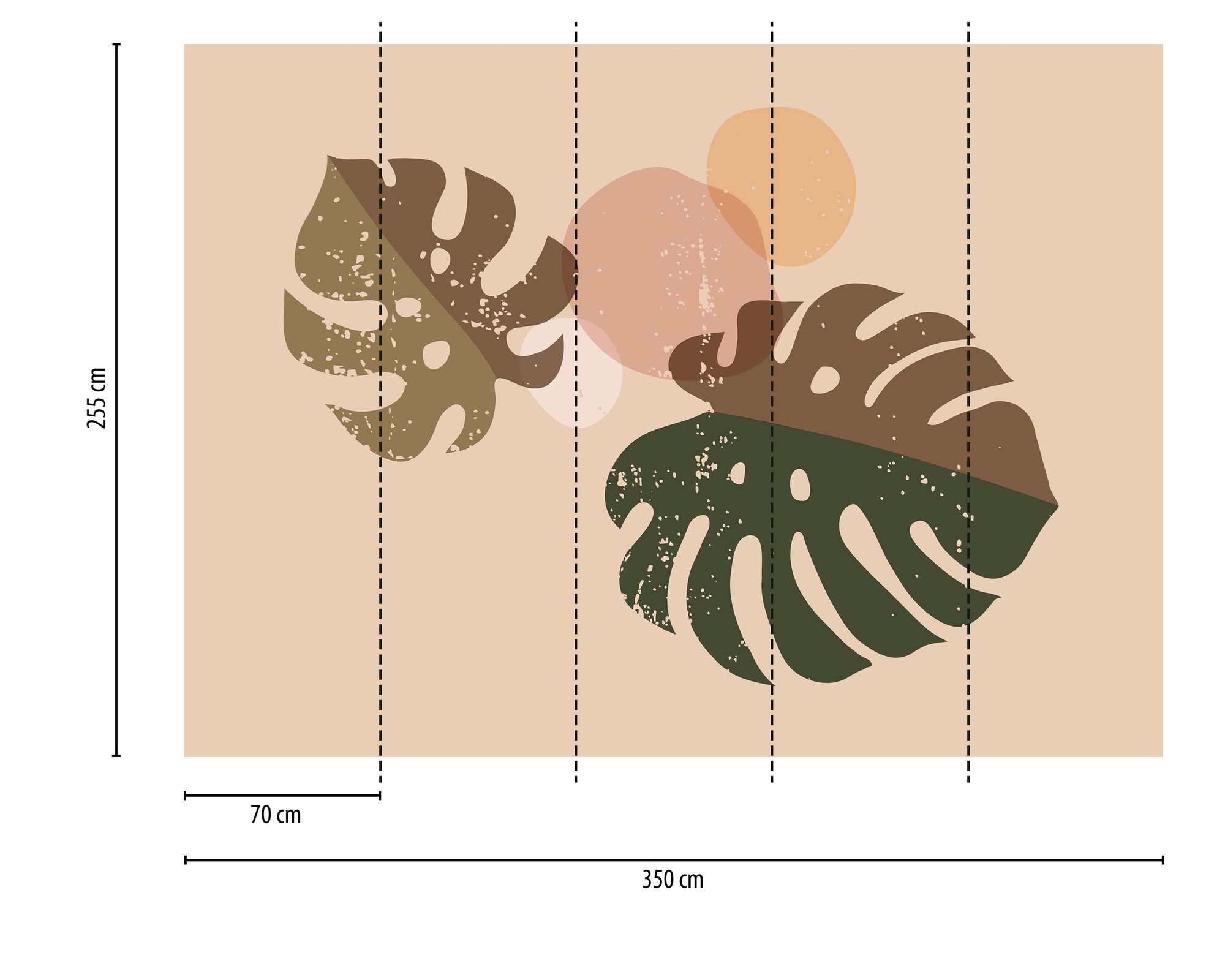 A.S. Création Vliestapete »Fototapete Monstera Blätter Beige Braun« matt strukturiert