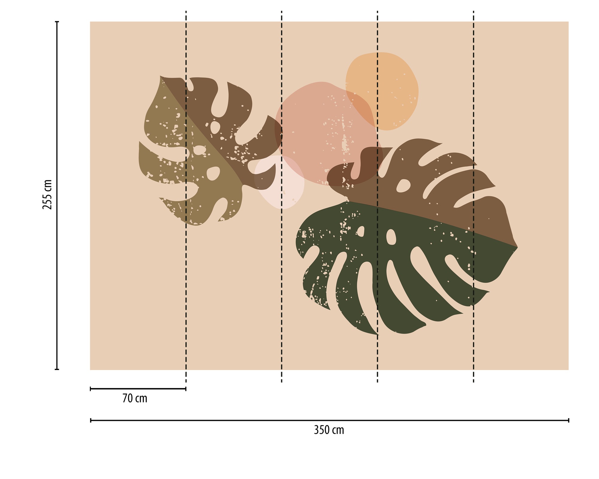 Thumbnail - A.S. Création Vliestapete "Fototapete Monstera Blätter Beige Braun" matt strukturiert