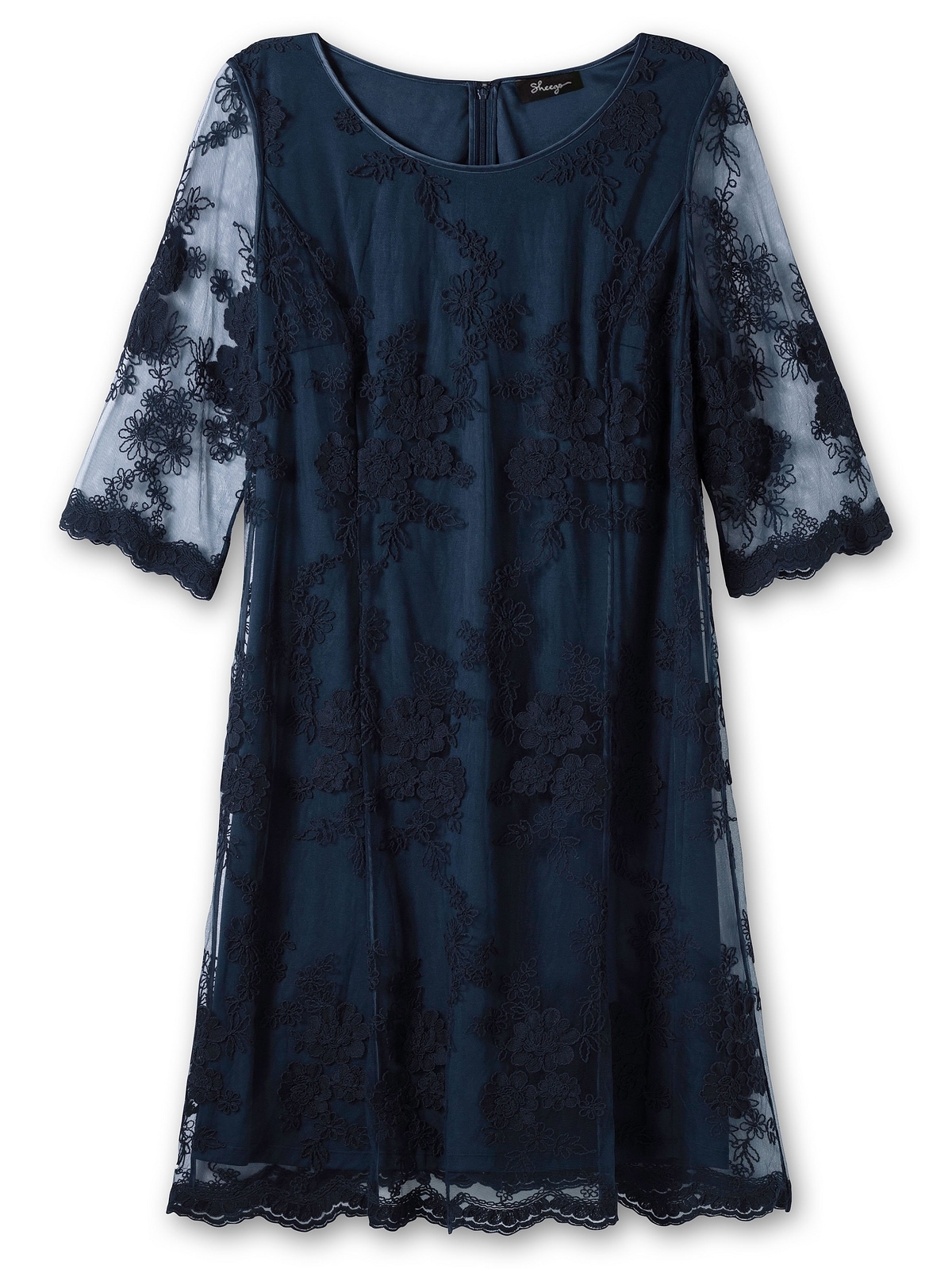 Sheego Abendkleid »Große Größen«, aus Stickerei online mit floraler BAUR Mesh, kaufen 