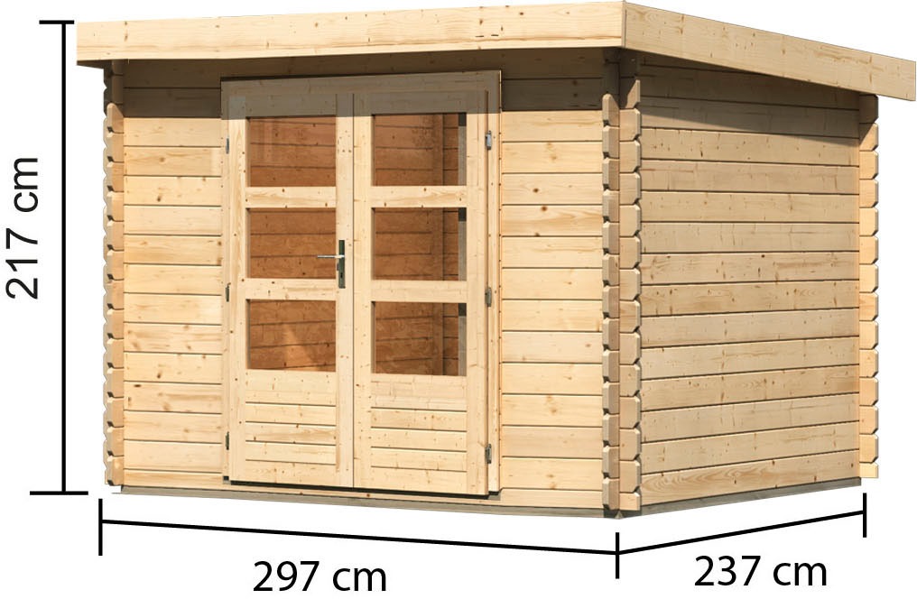 Karibu Gartenhaus »Schloßsee 3«, terragrau oder natur