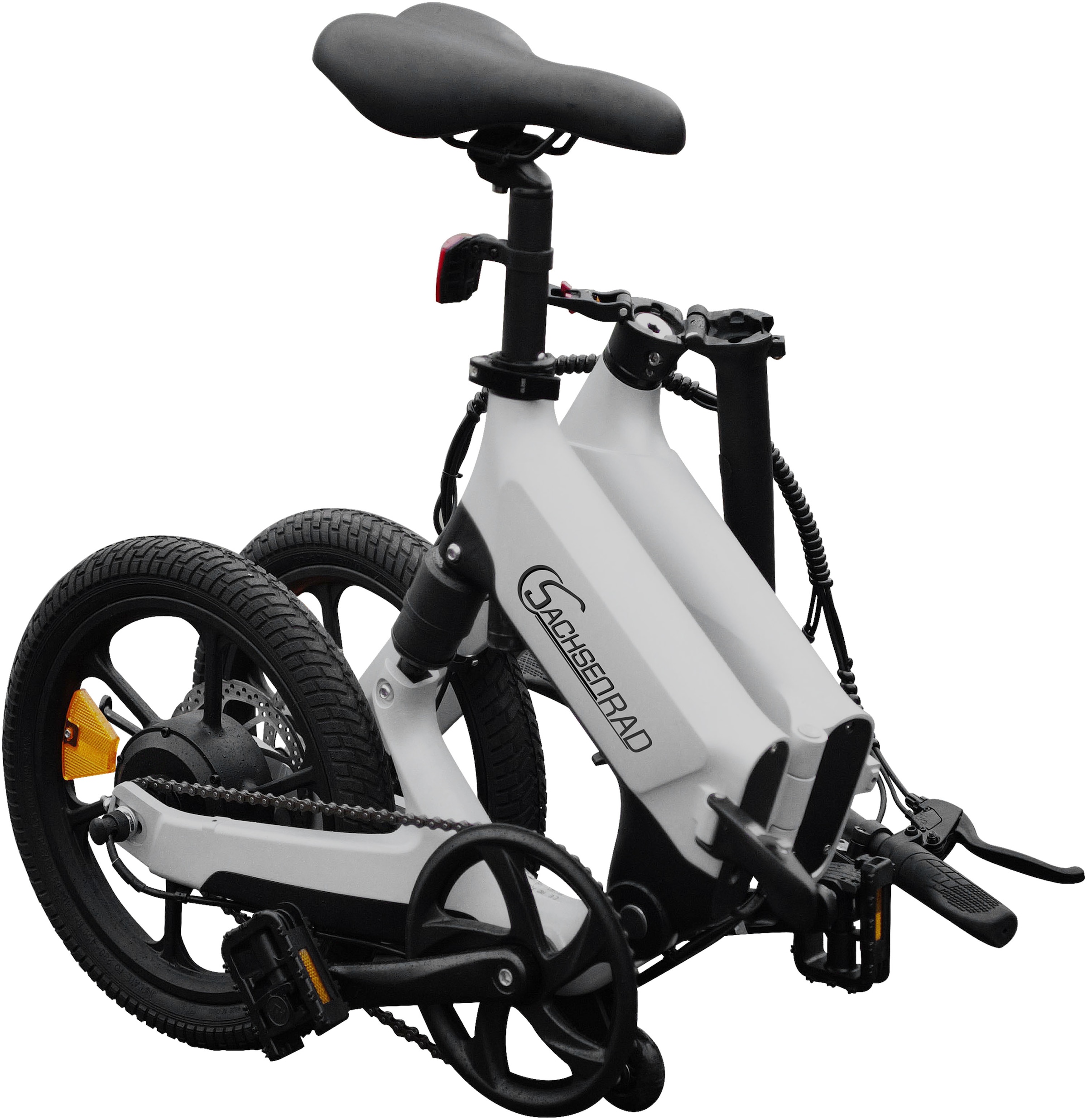 SachsenRad »F12« 1 Gang Shimano keine Schaltwerk ohne Schaltung Heckmotor 250 W LCD-Steuerdisplay, Fahrmodus Pedelec, 
LED-Frontlicht, LED Rücklicht