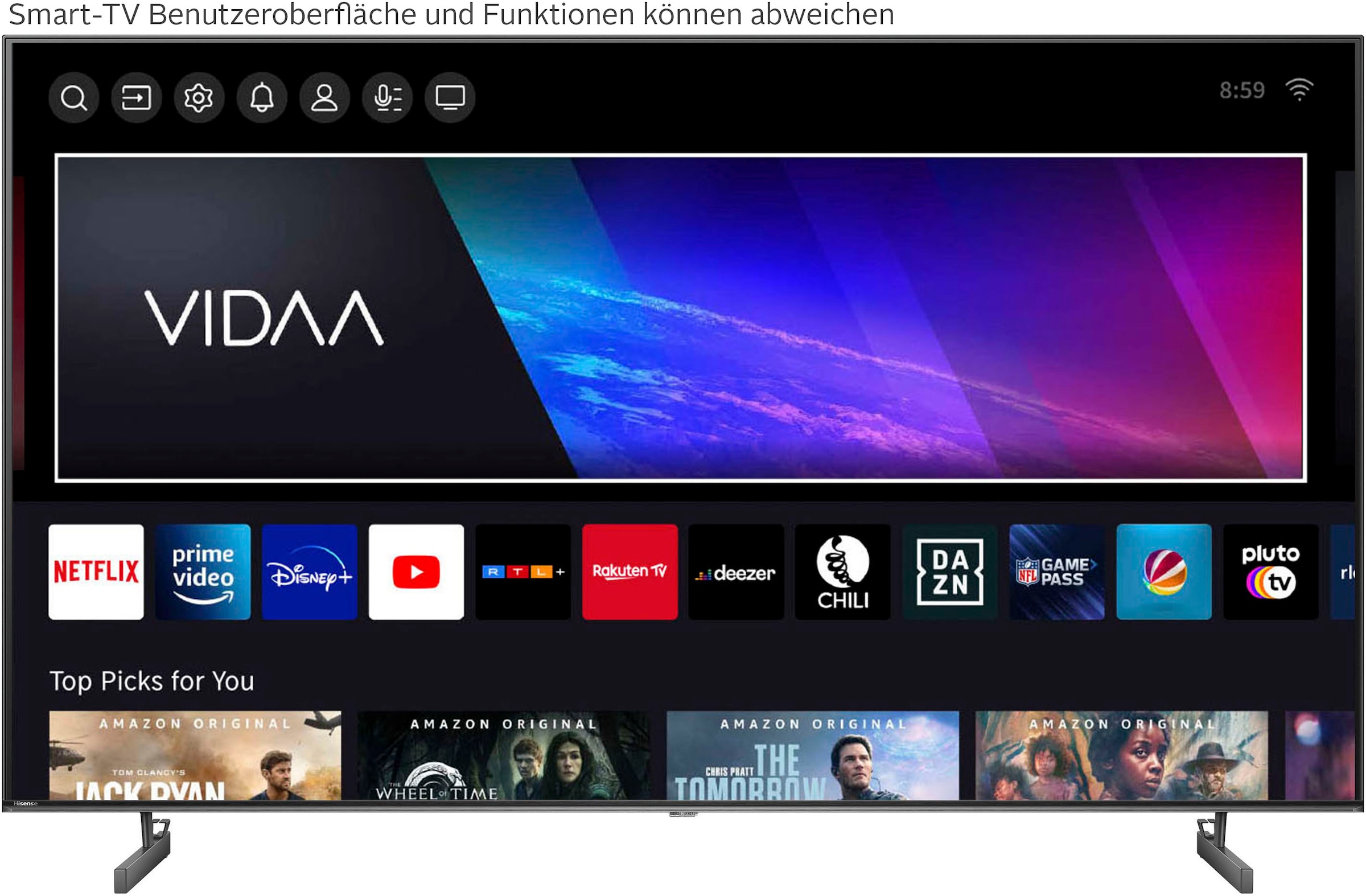 Hisense Mini-LED-Fernseher »65U6NQ«, 4K Ultra HD, Smart-TV, 4KUHD, ULED, Mini LED