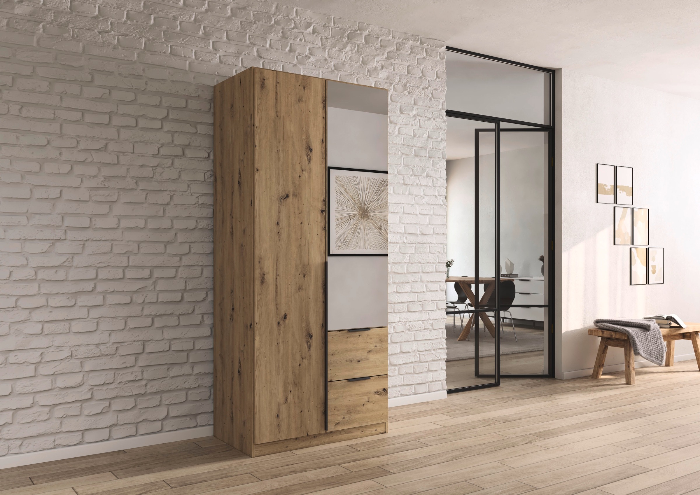 OTTO home Drehtürenschrank "Kleiderschrank Schrank Garderobe AGORDO mit Dek günstig online kaufen