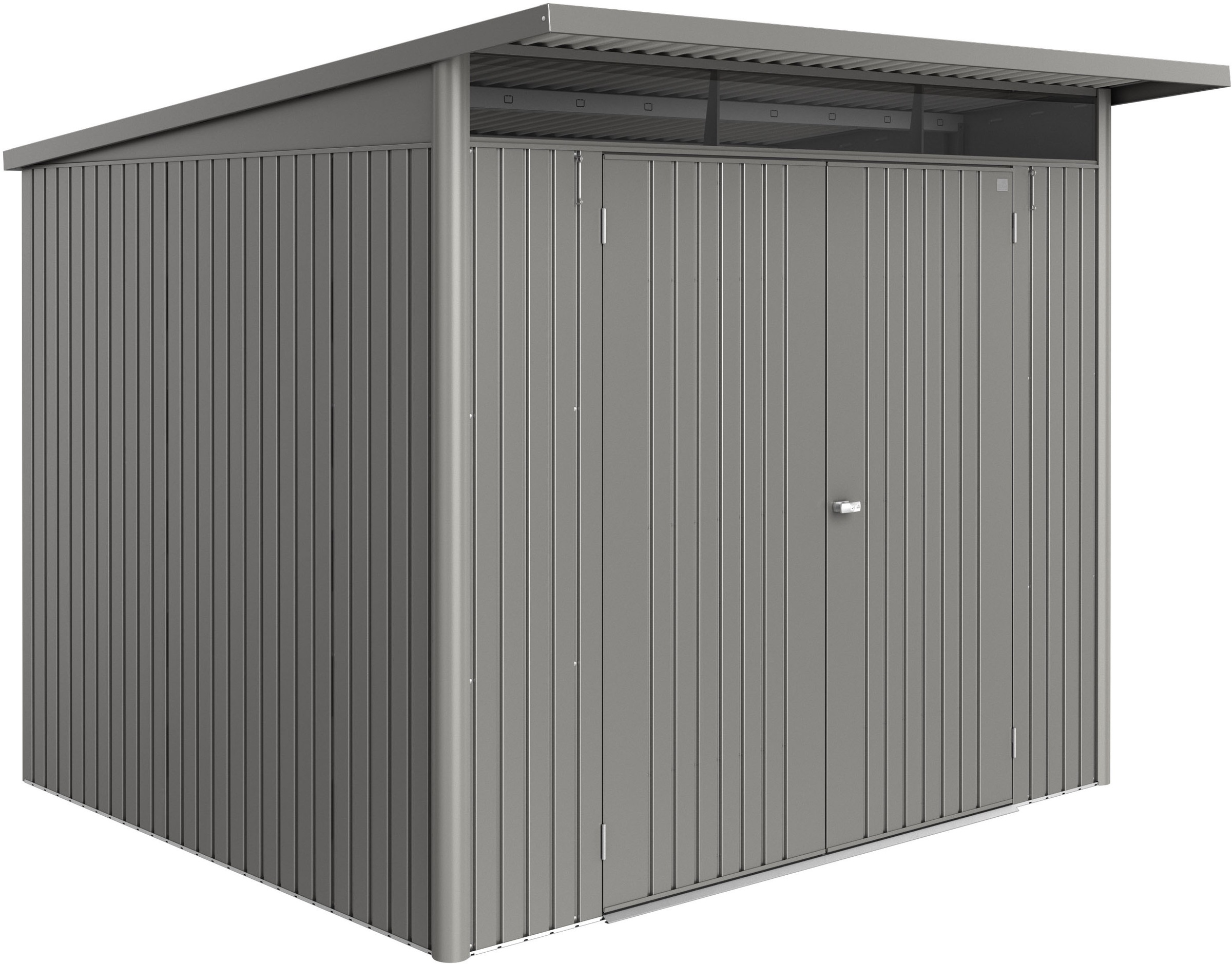 Gerätehaus BIOHORTquarzgrau, metallic, Stahl, Garten, Gerätehäuser, "AvantGarde ECO Gr. A6", verschiedene Farben mit Doppeltür