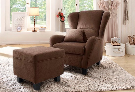 Home affaire Ohrensessel "Oliver, B: 92 cm, Sitzhöhe: 41 cm" 1 Zierkissen