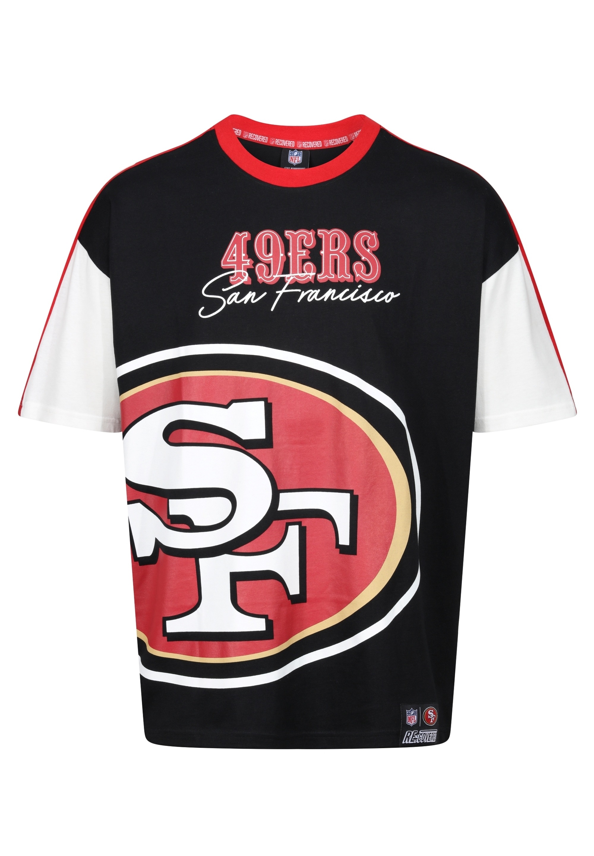 Recovered NFL 49ERS San Francisco Cut and Sew T-Shirt Black M 3