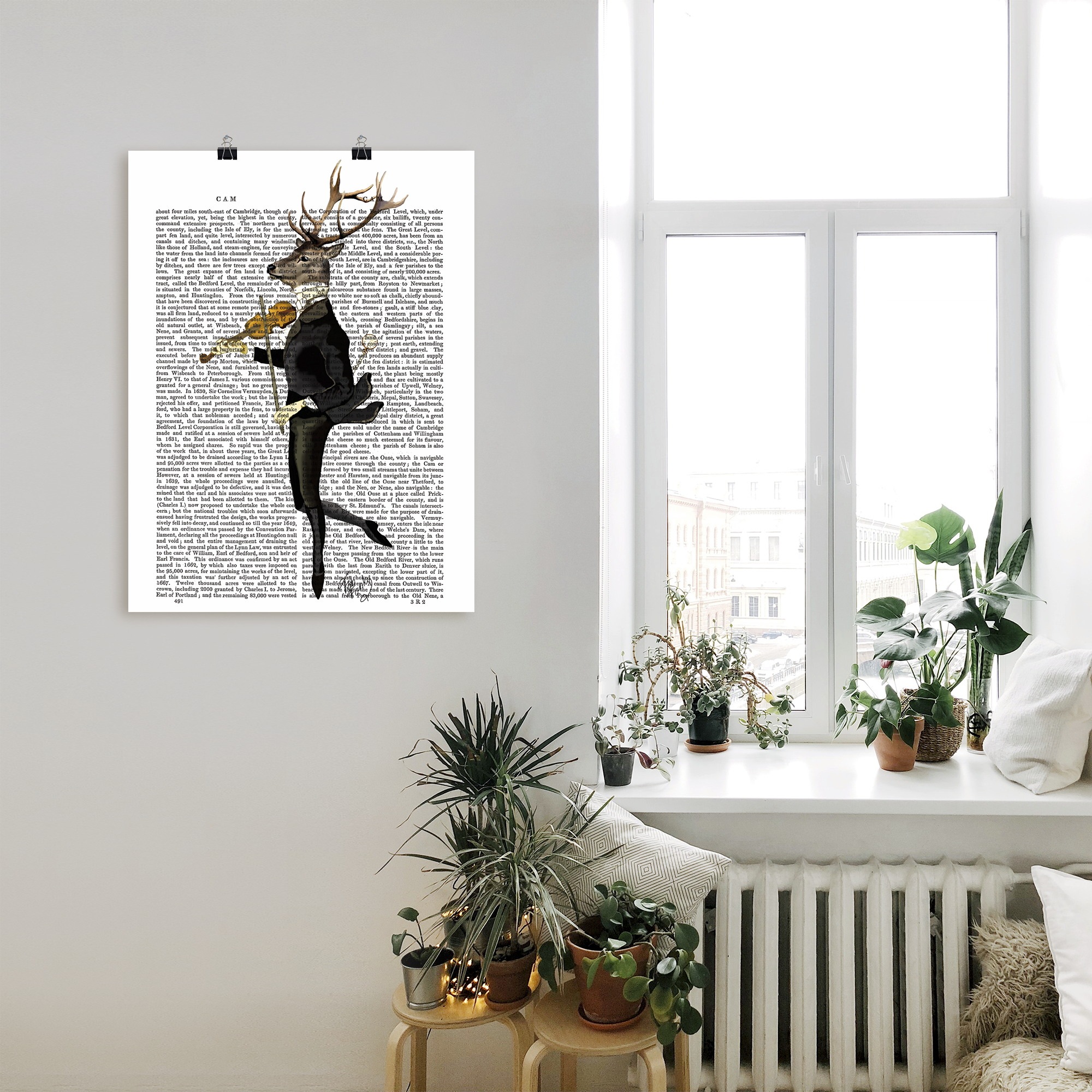 Artland Wandbild "Tanzender Hirsch mit Violine" Humor 1 Stk. tlg. als Leinw günstig online kaufen