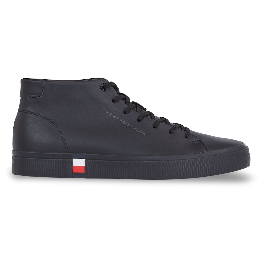 Tommy Hilfiger Sneaker »HI VULC LEATHER DETAIL«, mit Flagge im Plateau