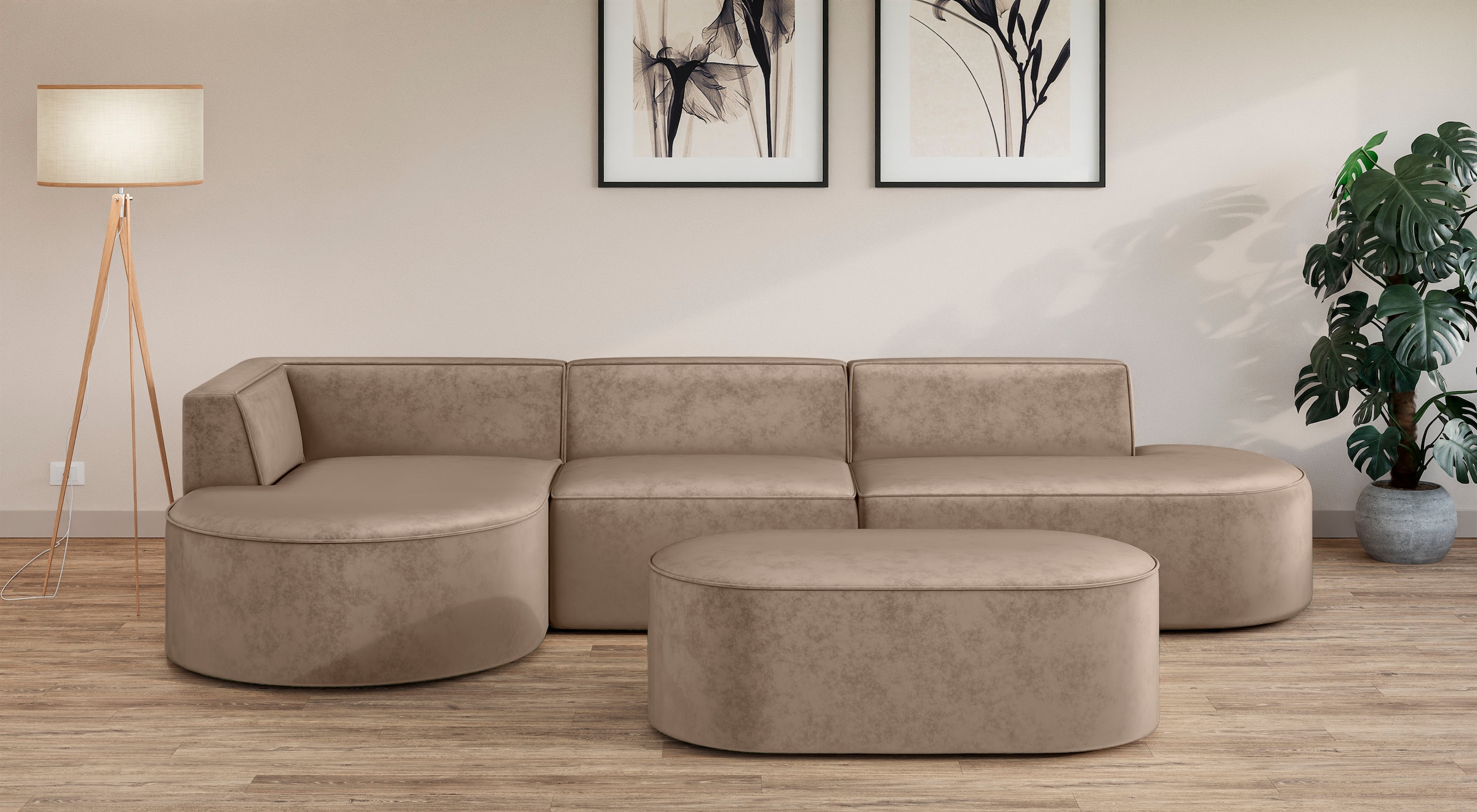 OTTO home Ecksofa "EIVIND Designer Sofa mit Ottomane rechts/links, B/T/H: 3 günstig online kaufen
