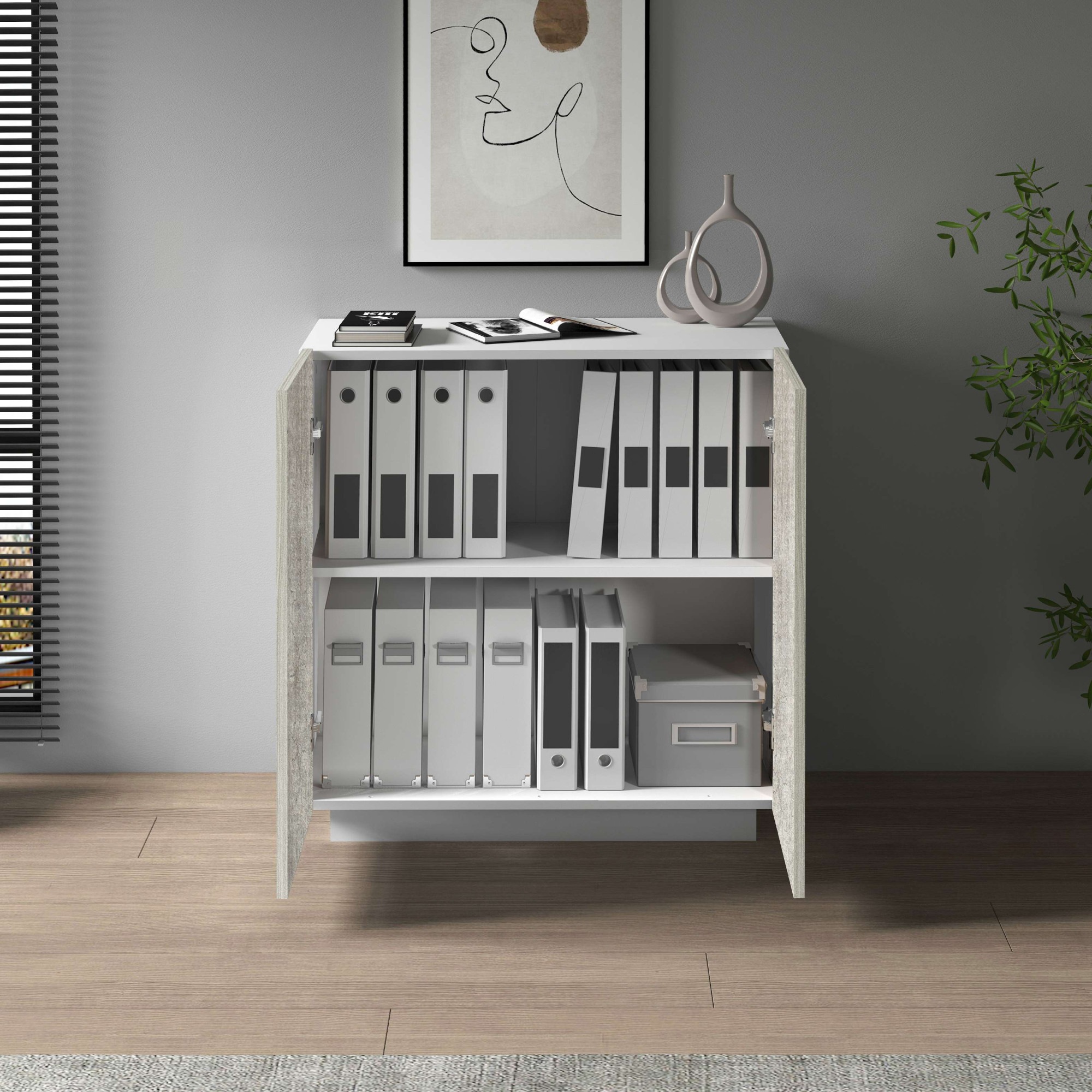 INOSIGN Aktenschrank »Coro, Mehrzweckschrank, Büroschrank mit 2 Türen«, & verstellbare Einlegeböden, Höhe 86 oder 166 cm, Made in Italy