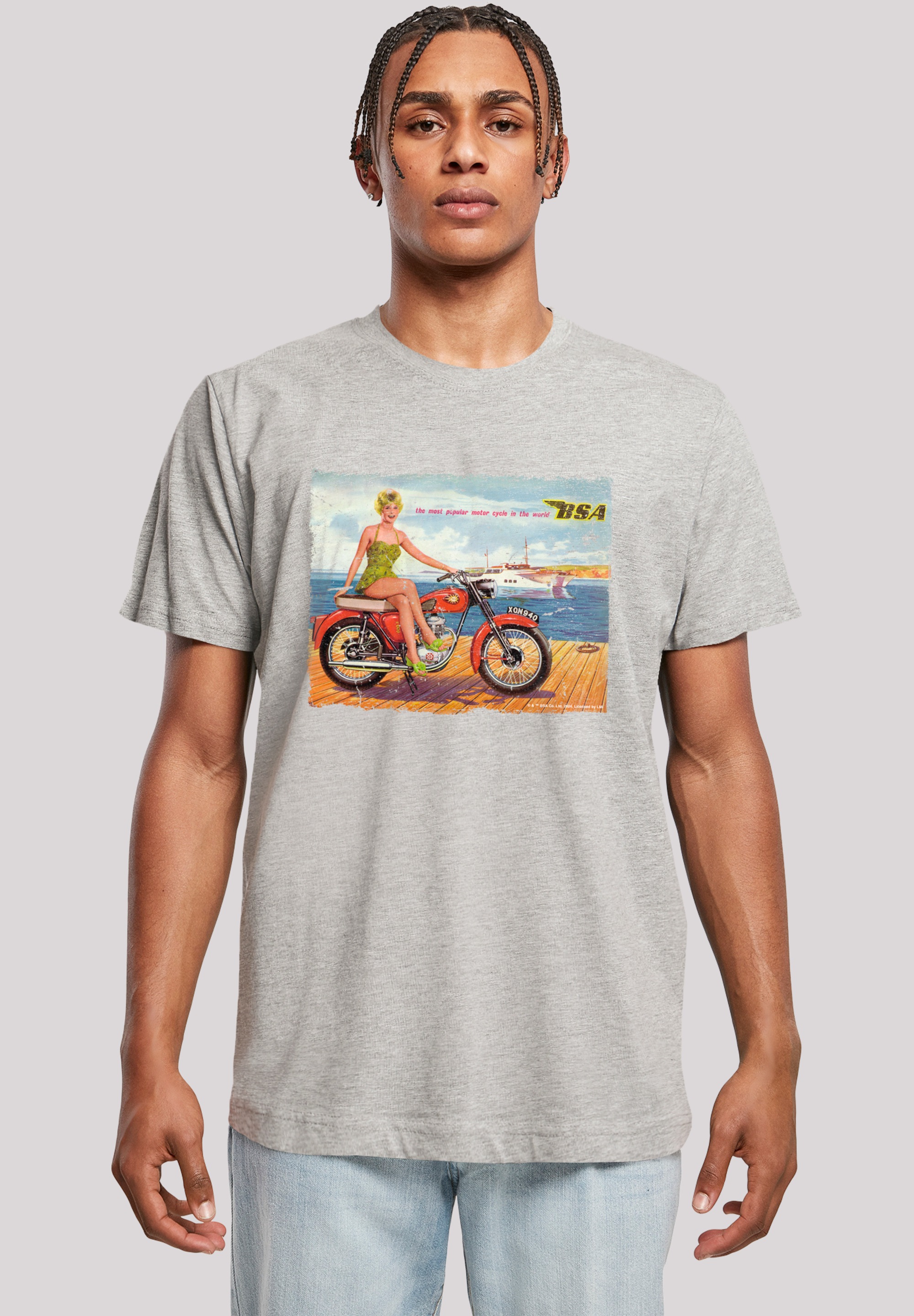 F4NT4STIC T-Shirt "BSA C15 Star 1962 Motorcycle Dockside Ad", Premium Quali günstig online kaufen