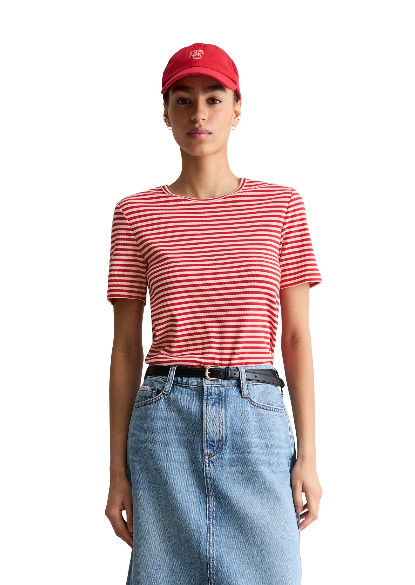 Marc OPolo DENIM T-Shirt "aus Rippjersey" günstig online kaufen