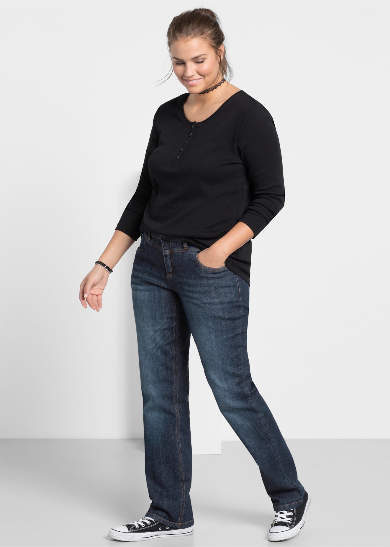 Sheego Stretch-Jeans 1 Stk. tlg. günstig online kaufen