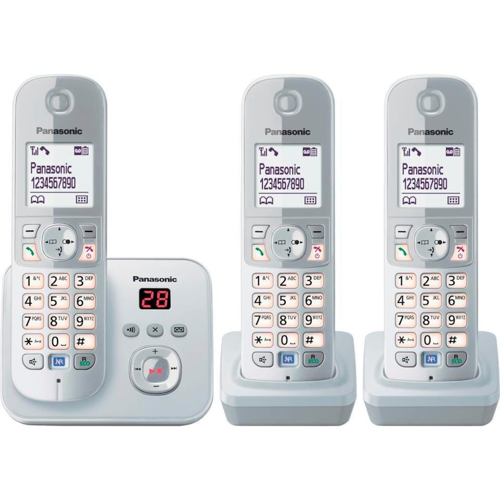 Panasonic Schnurloses DECT-Telefon »TG6823G Trio«, (Mobilteile: 3)