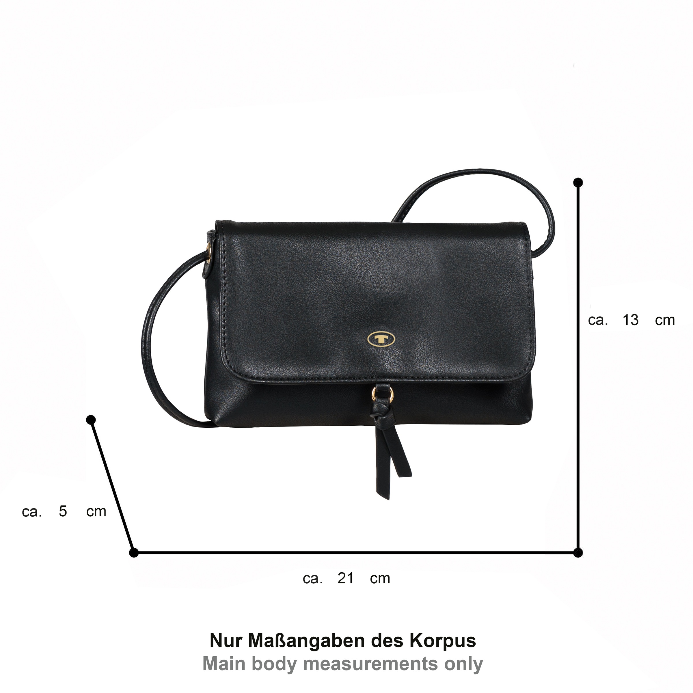 TOM TAILOR Umhängetasche "Luna" mit hochglänzendem Logo und kleinem dekorativen Knoten