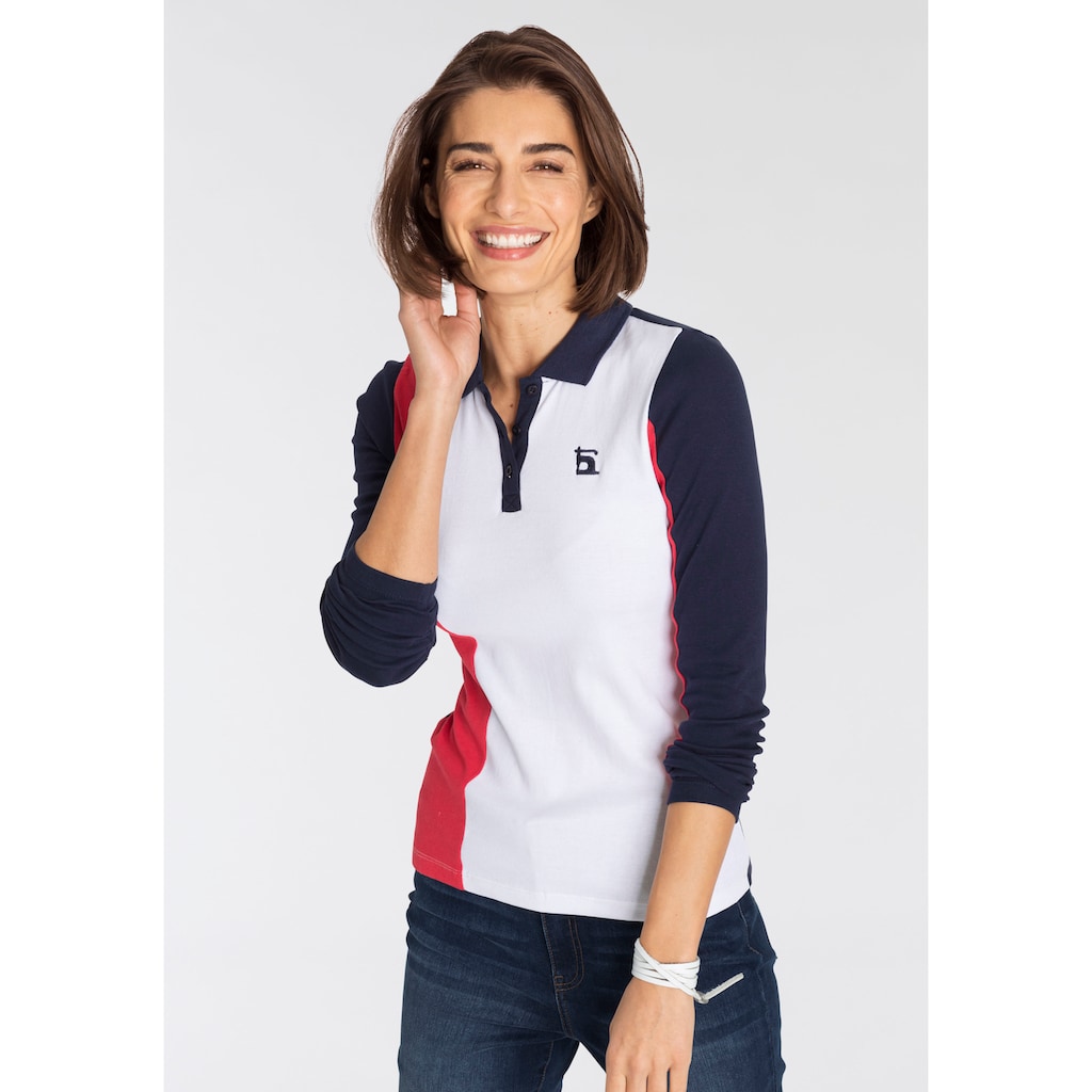 H.I.S Langarm-Poloshirt »RUGBY SHIRT«, mit COLOR-BLOCK - NEUE KOLLEKTION