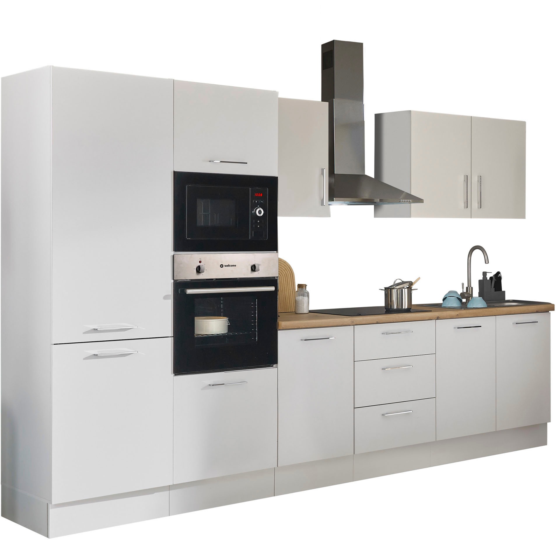 BASIC by Balculina Küchenzeile »Turin«, Breite 330 cm, wahlweise mit E-Geräten