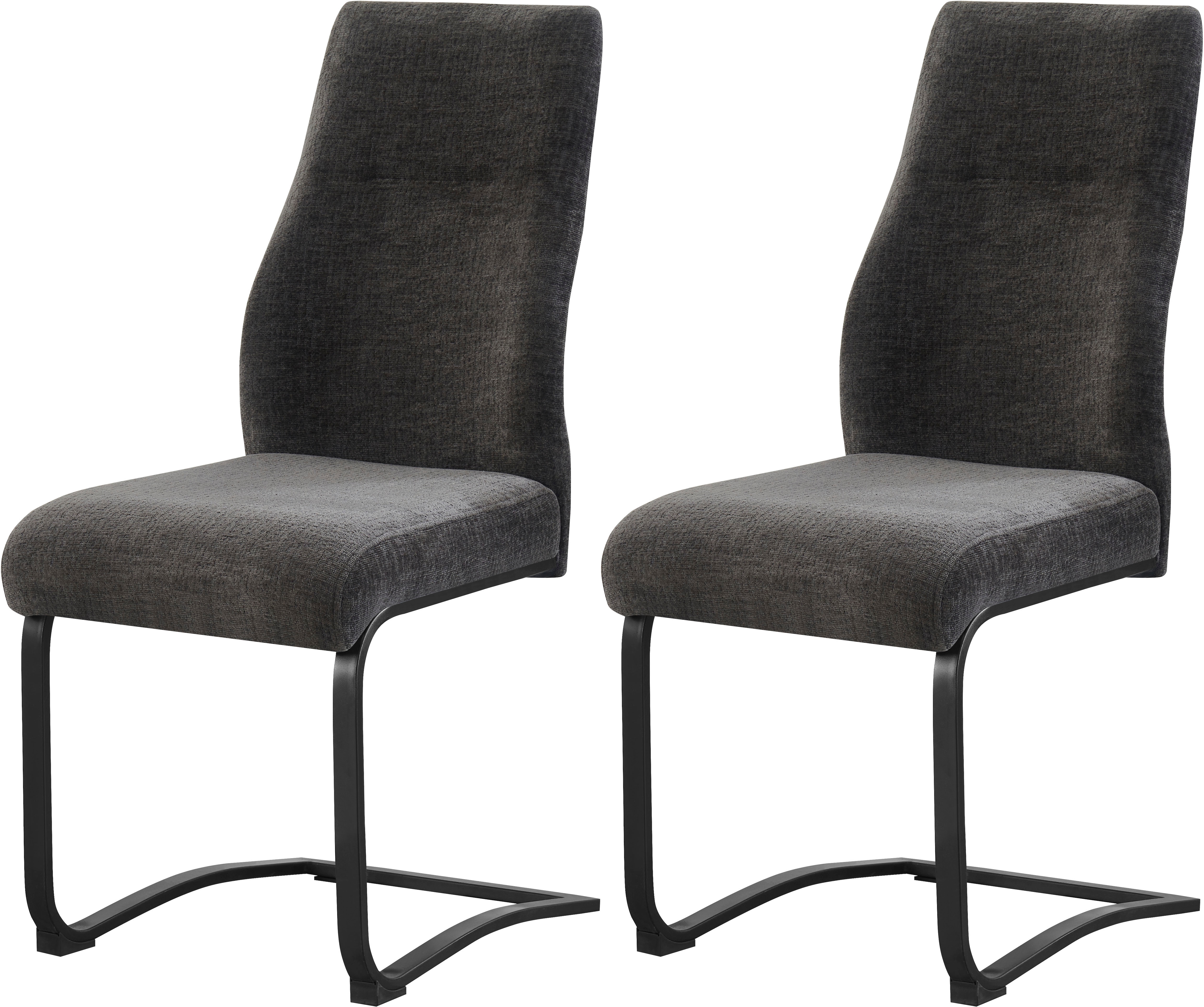 Home affaire Esszimmerstuhl "VERNON, 2er Set, mit Metallgestell in matt schwarz" (Set) 2 Stk.in verschiedenen Farben, Belsatbarkeit pro Stuhl 120 kg