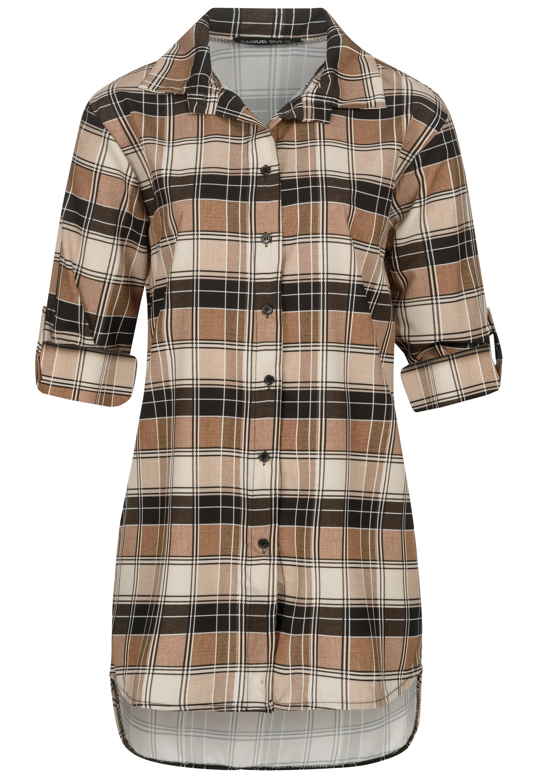 CLOUD 5IVE Klassische Bluse "CLOUD 5IVE Turn Up 3/4 Arm Bluse kariert small günstig online kaufen