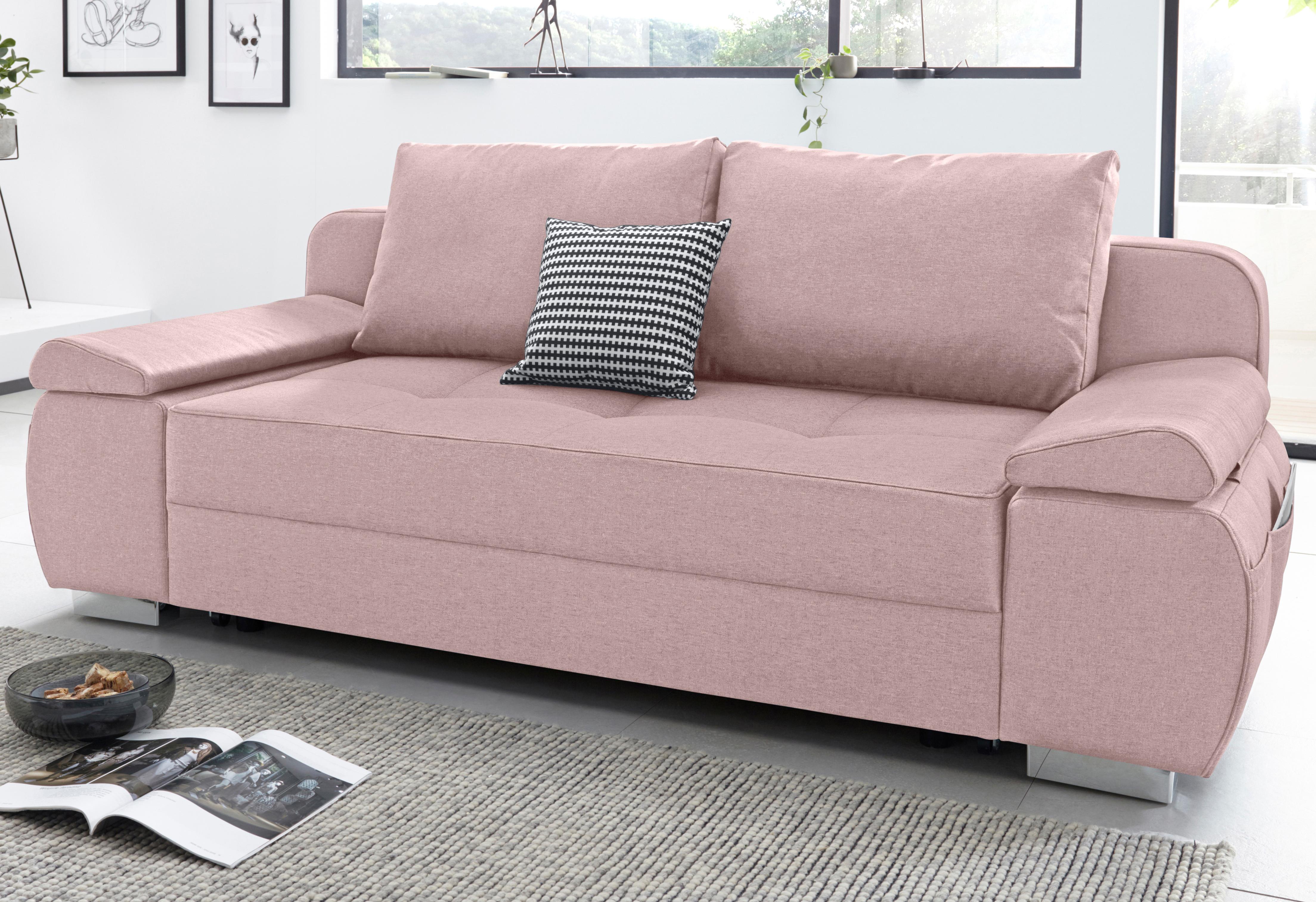 COLLECTION AB Schlafsofa, mit Boxspring-Aufbau, Bettfunktion und Bettkasten, inklusive Federkern, frei im Raum stellbar, mit Topper und praktischer Seitentasche für Utensilien