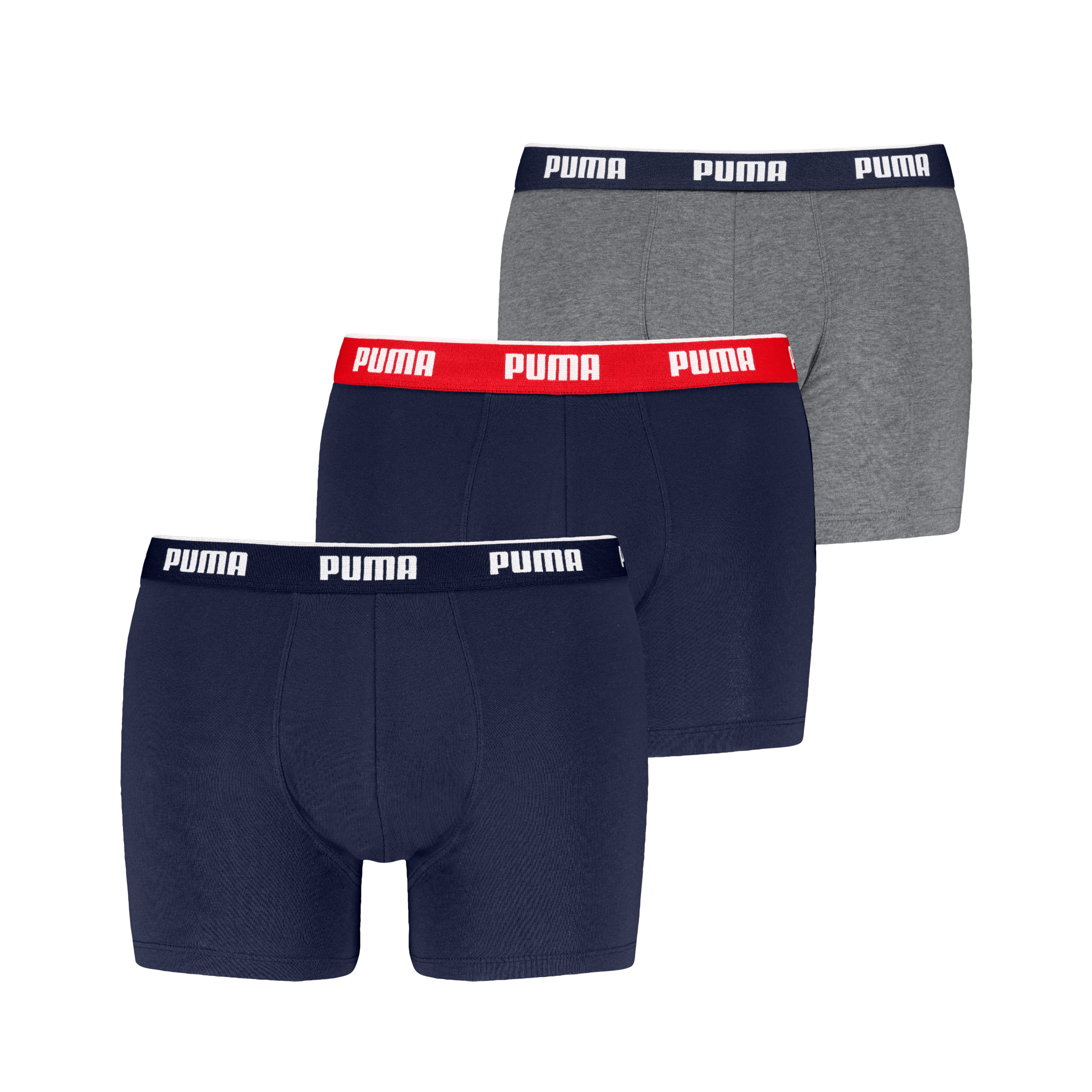 PUMA Boxershorts »PUMA MEN EVERYDAY BASIC BOXERS 3P«, (3er Pack), Komfortabler elastischer Logobund