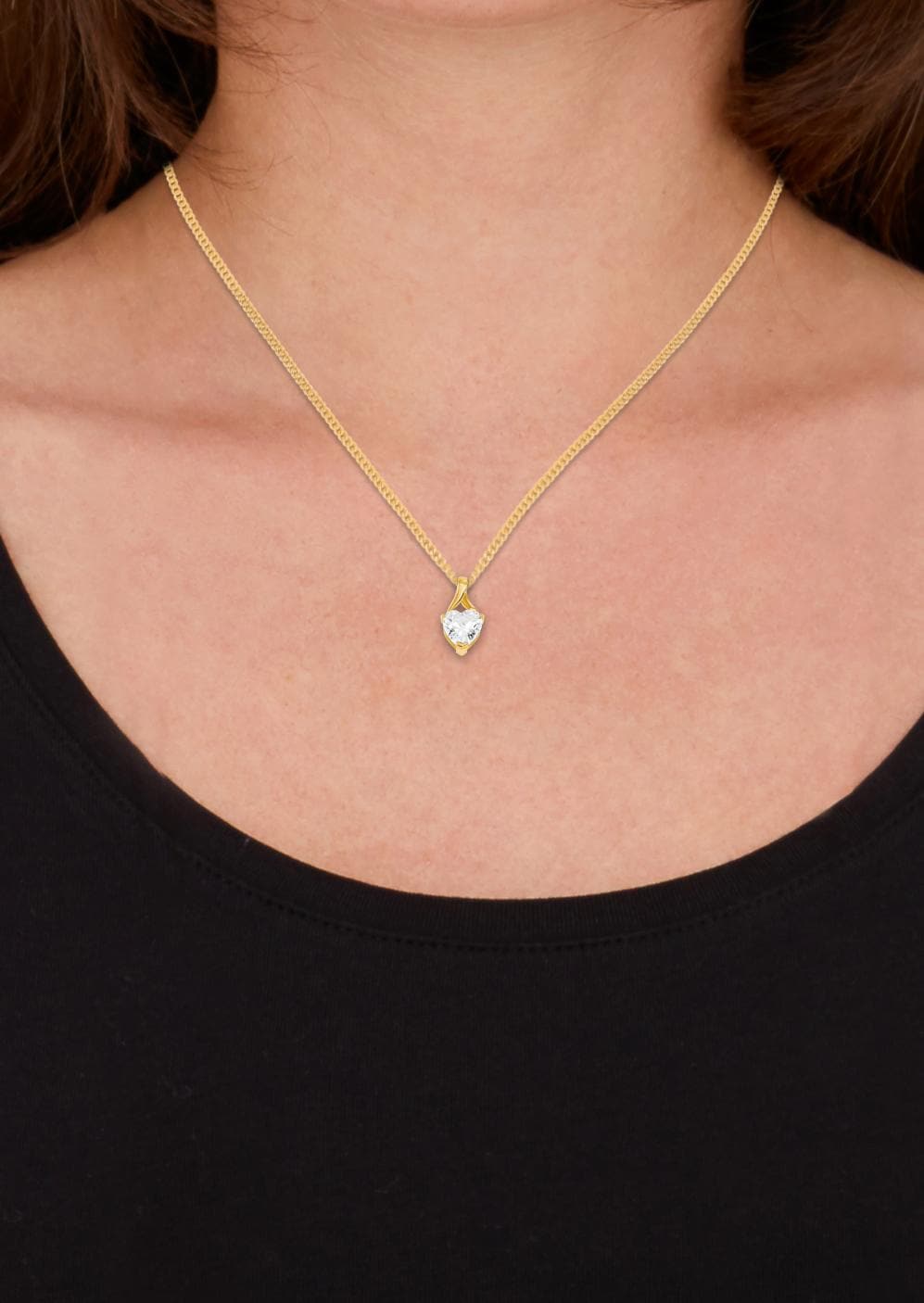 Amor Kette mit Anhänger »Schmuck Geschenk Halskette Herz LIEBE 2014209 Gold 375«, mit Zirkonia (synth.)