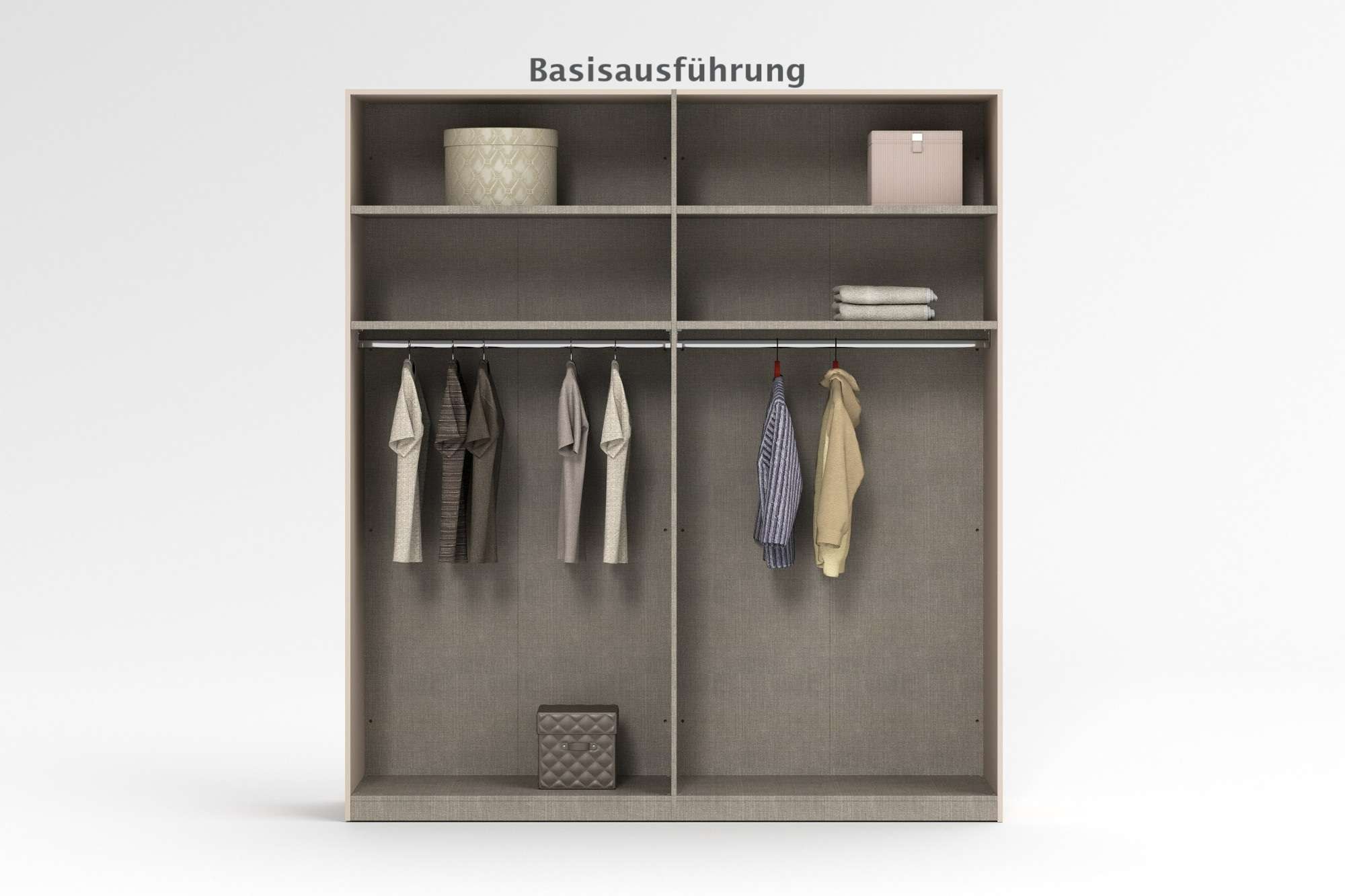 INOSIGN Kleiderschrank »RUBINO, Drehtürenschrank,Schlafzimmerschrank mit hochwertigem Alugriff«, (1 St.), Made in Italy, in Breite wählbar, Basisausführung, Zubehör extra