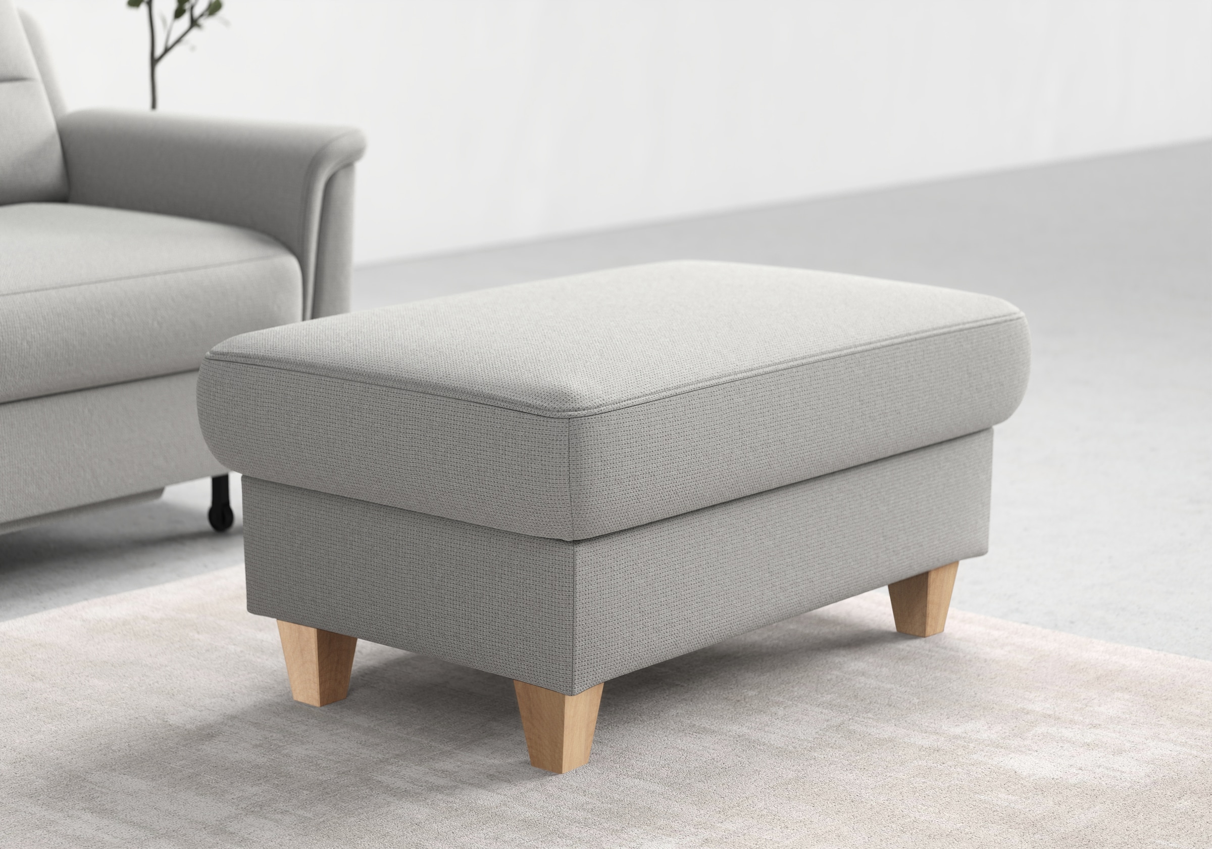 sit&more Stauraumhocker "Farö" mit Stauraum und Federkern und naturfarbenen Füßen
