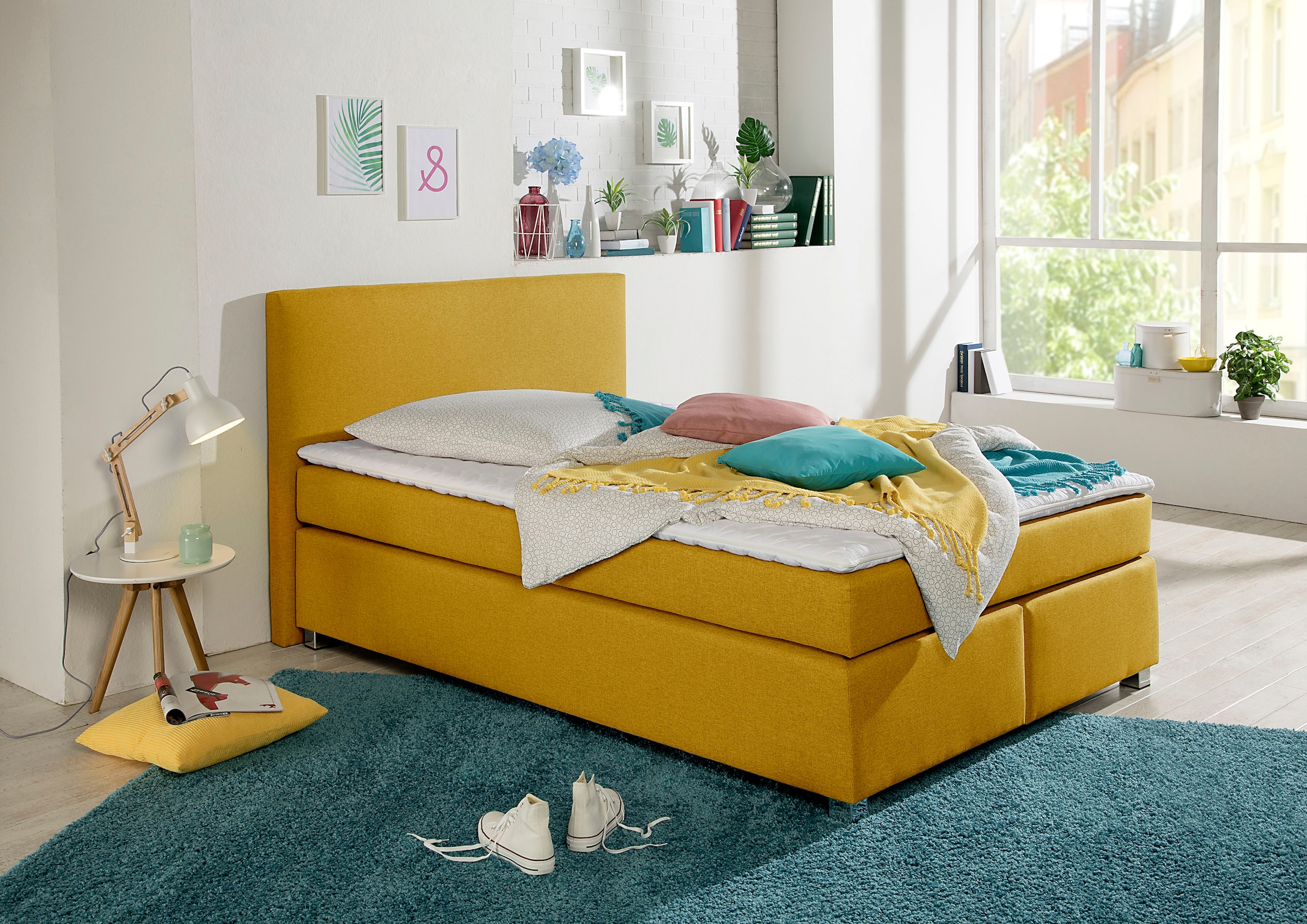 Boxspringbett »Eliana«, inkl. Topper, in 4 Breiten, 3 Matratzenarten und 2 Härtegraden