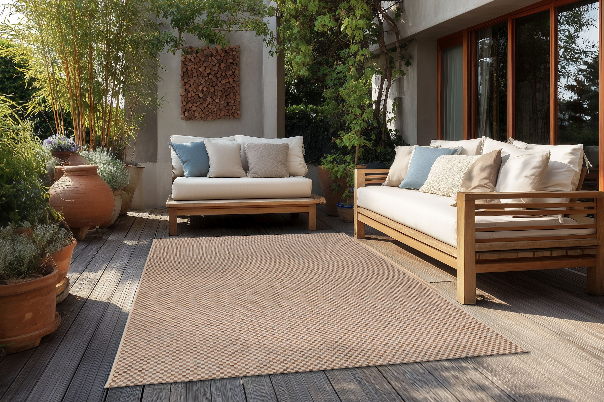 Kayoom "Tribal 125" rechteckig 6 mm Höhe Kurzflor, In- und Outdoor geeignet