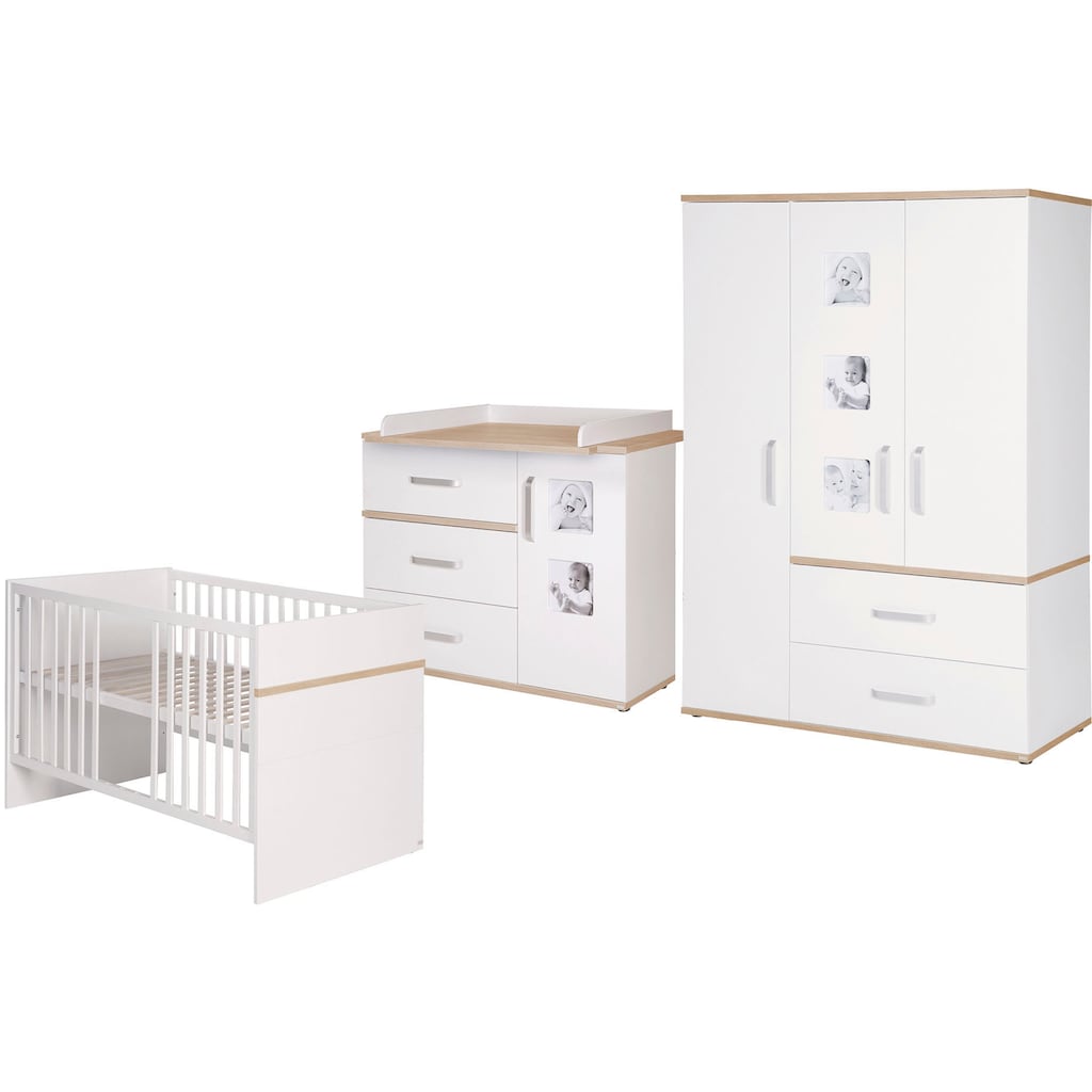 roba® Babyzimmer-Komplettset »Pia«, (Set, 3 St., Kinderbett, Schrank, Wickelkommode)